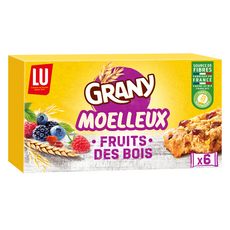 GRANY Biscuits moelleux muesli et fruits des bois sachets individuels 6 barres 192g