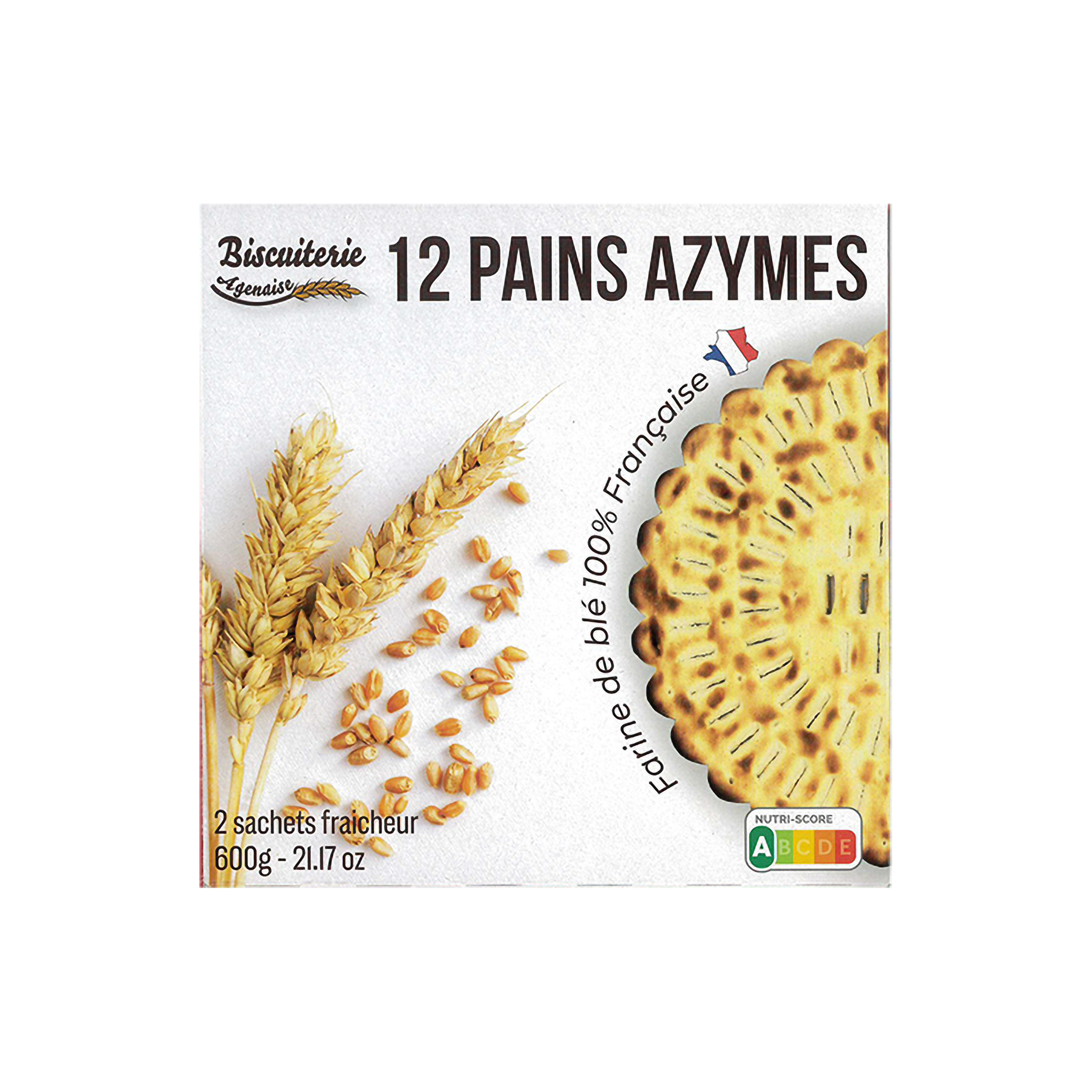 BISCUITERIE D'AGEN Pains azymes croustillants 2x6 toasts 600g pas cher 