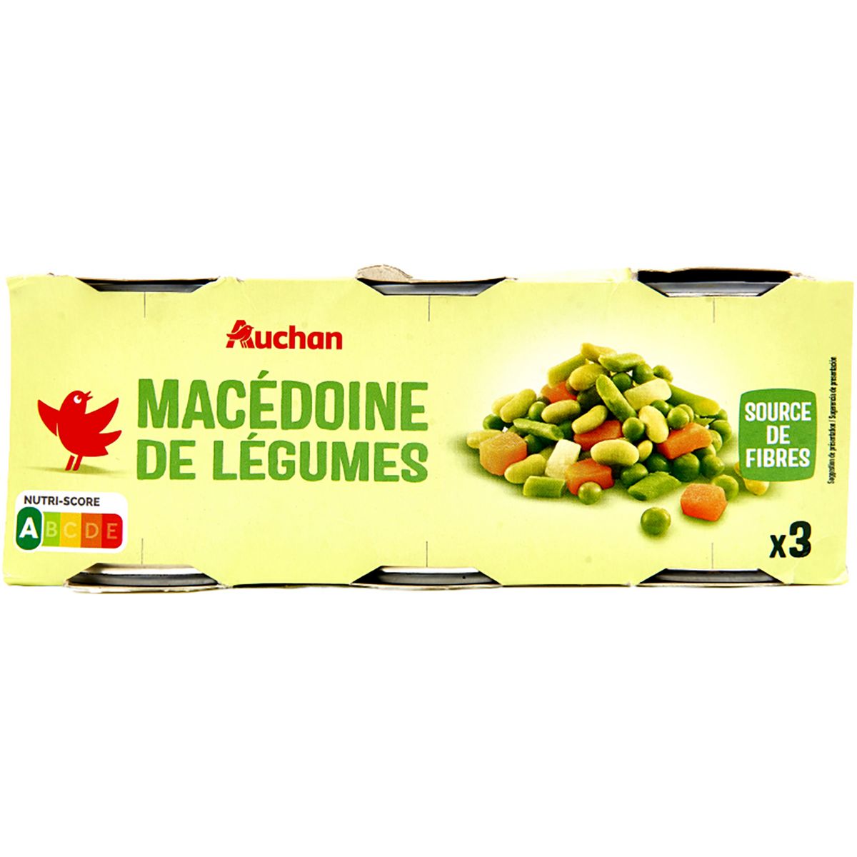 AUCHAN Macédoine de légumes 3x130g