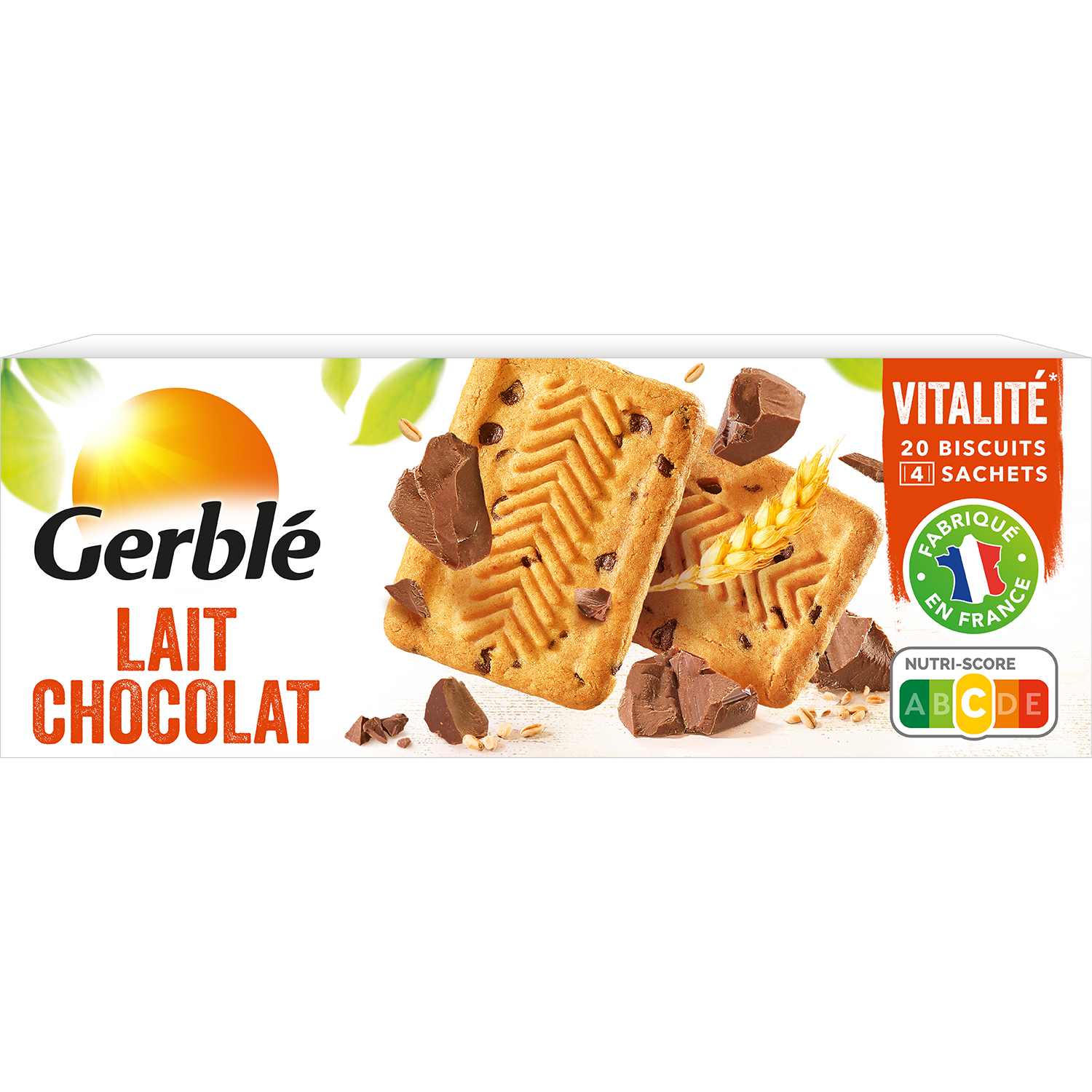 Mini Biscuit Lait Chocolat Gerblé Allégé en sucre Mini biscuit gourmand aux  éclats de chocolat pour enfants et adultes