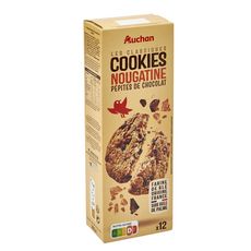 AUCHAN Cookies aux pépites de chocolat et nougatine 12 biscuits 200g