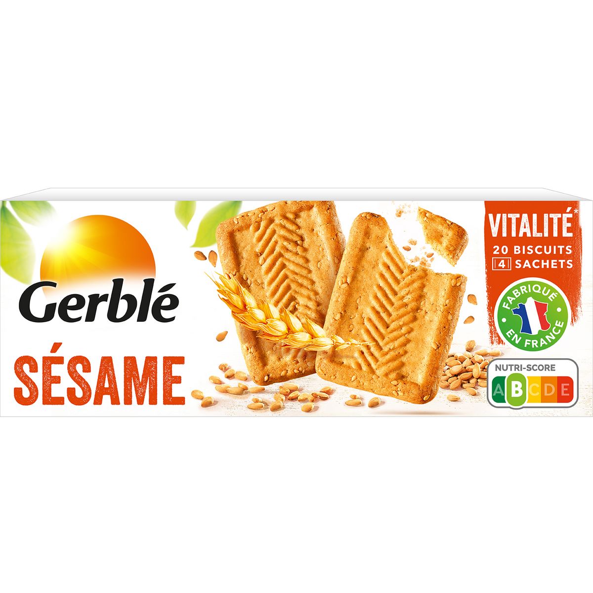 Biscuits sésame, sésame chocolat, sésame vanille sans sucre Gerblé