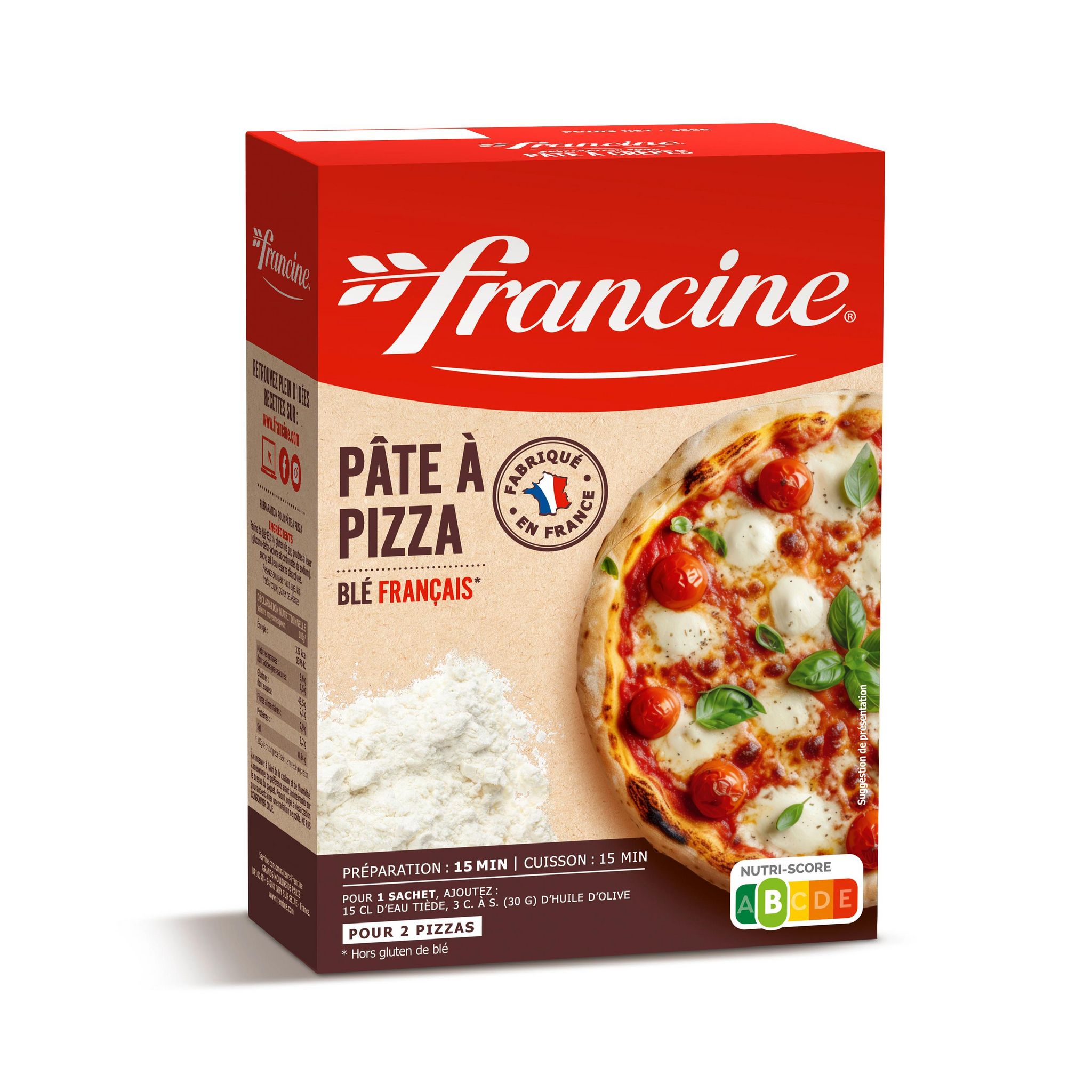 FRANCINE Ma pâte à pizza sans colorant sans conservateur 520g pas cher 