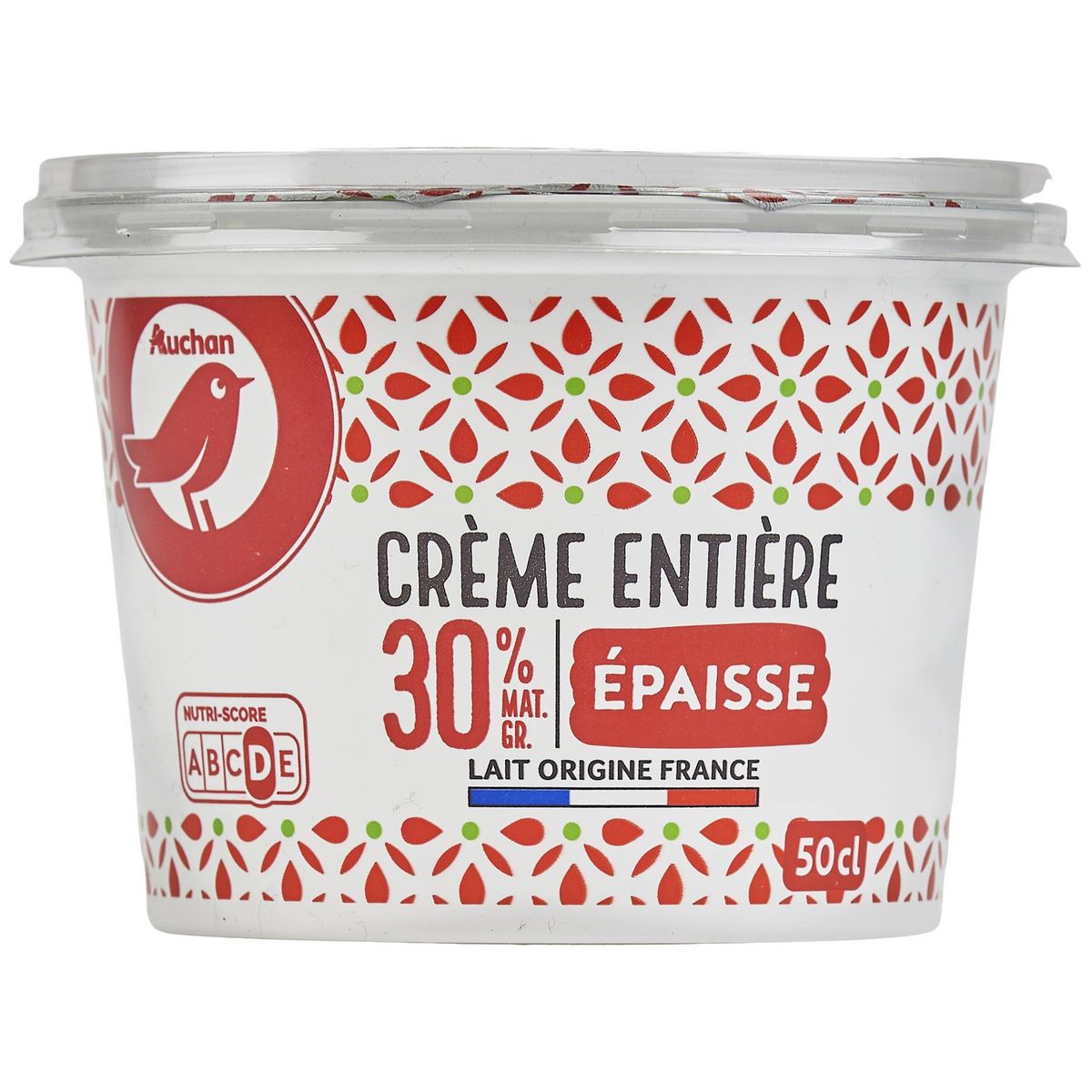 AUCHAN Crème fraîche épaisse entière 30%MG 50cl pas cher 