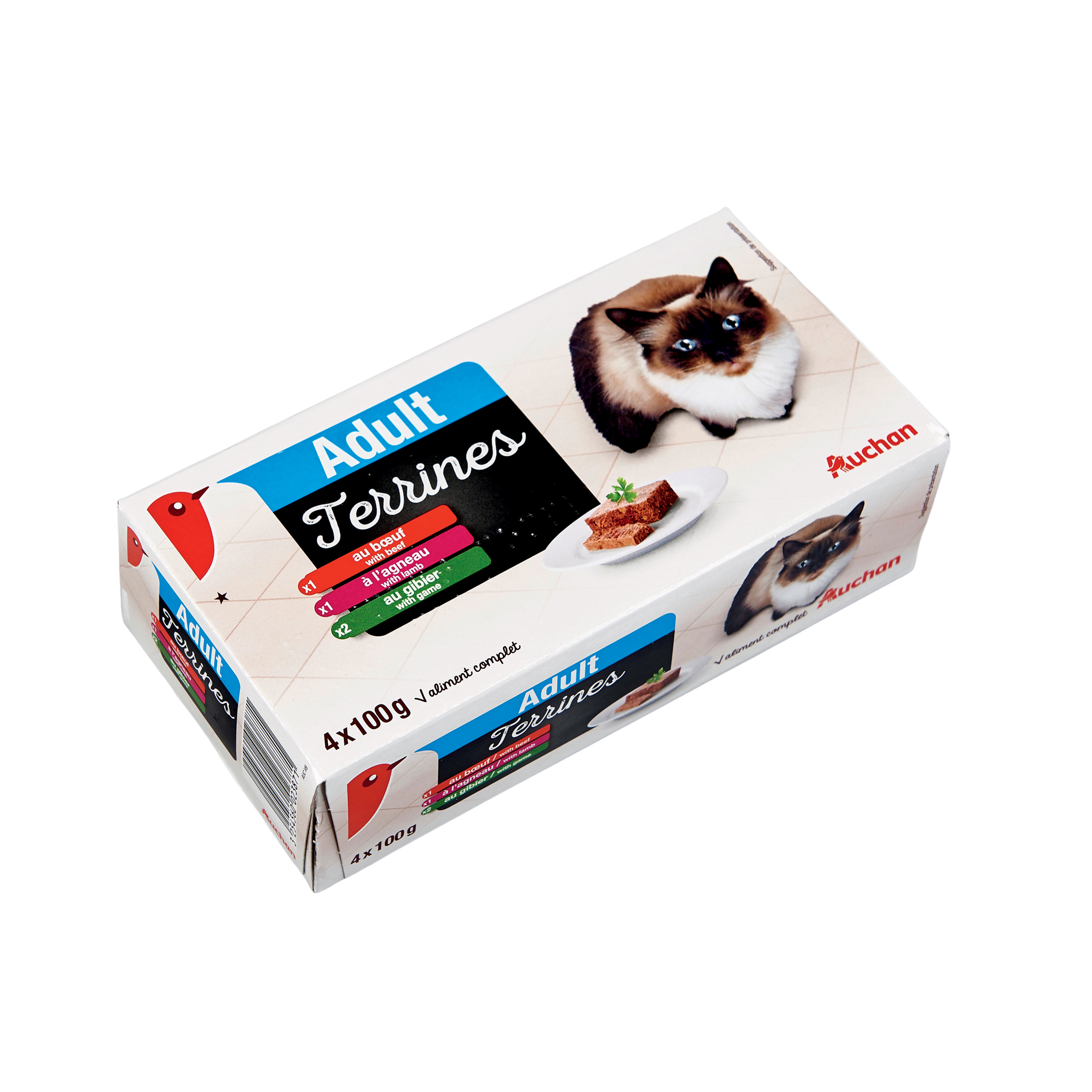 AUCHAN Adult assortiment sachets pâtée sauce viandes pour chat