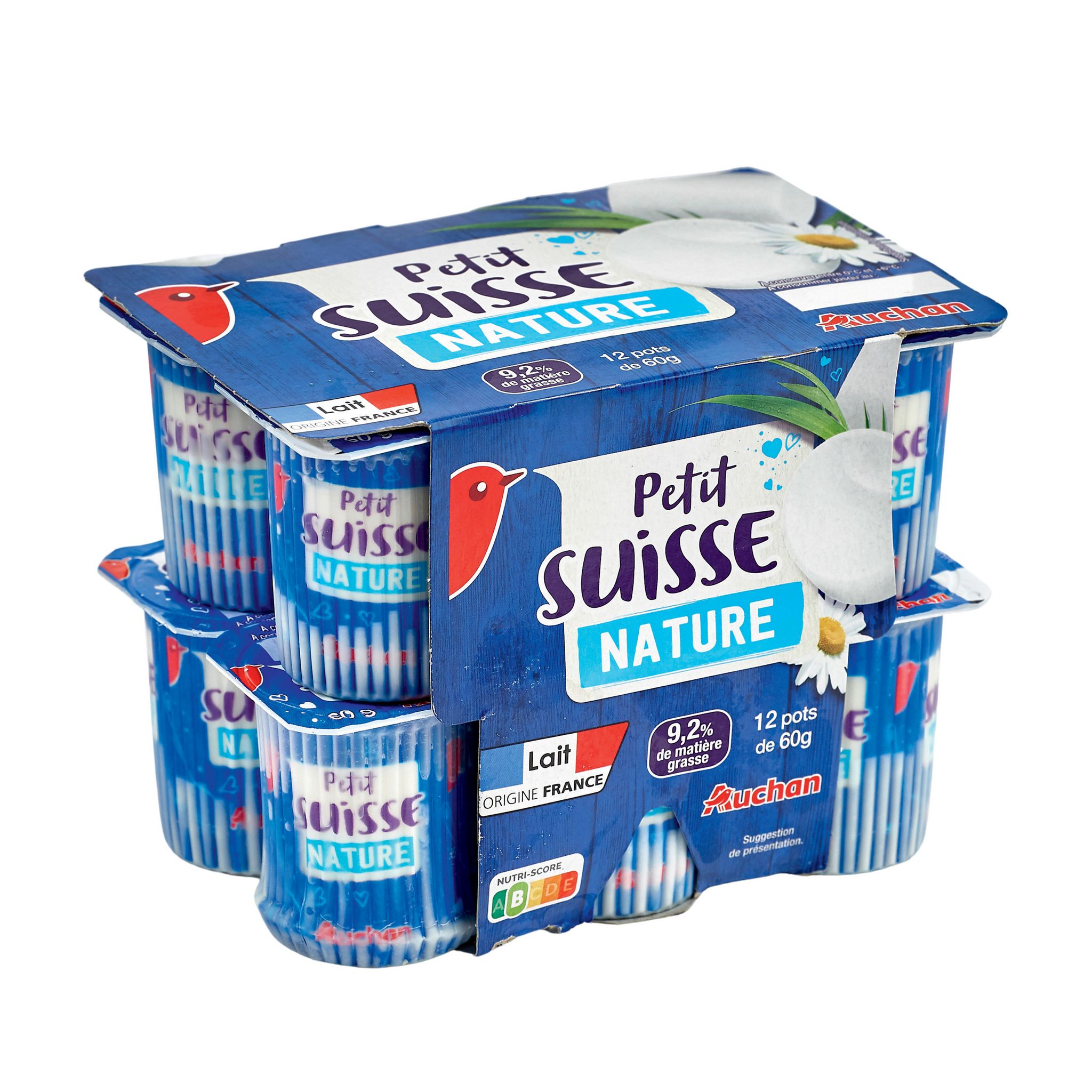 Le Petit Suisse nature au lait entier - Alsace Lait - 360g (6*60g)