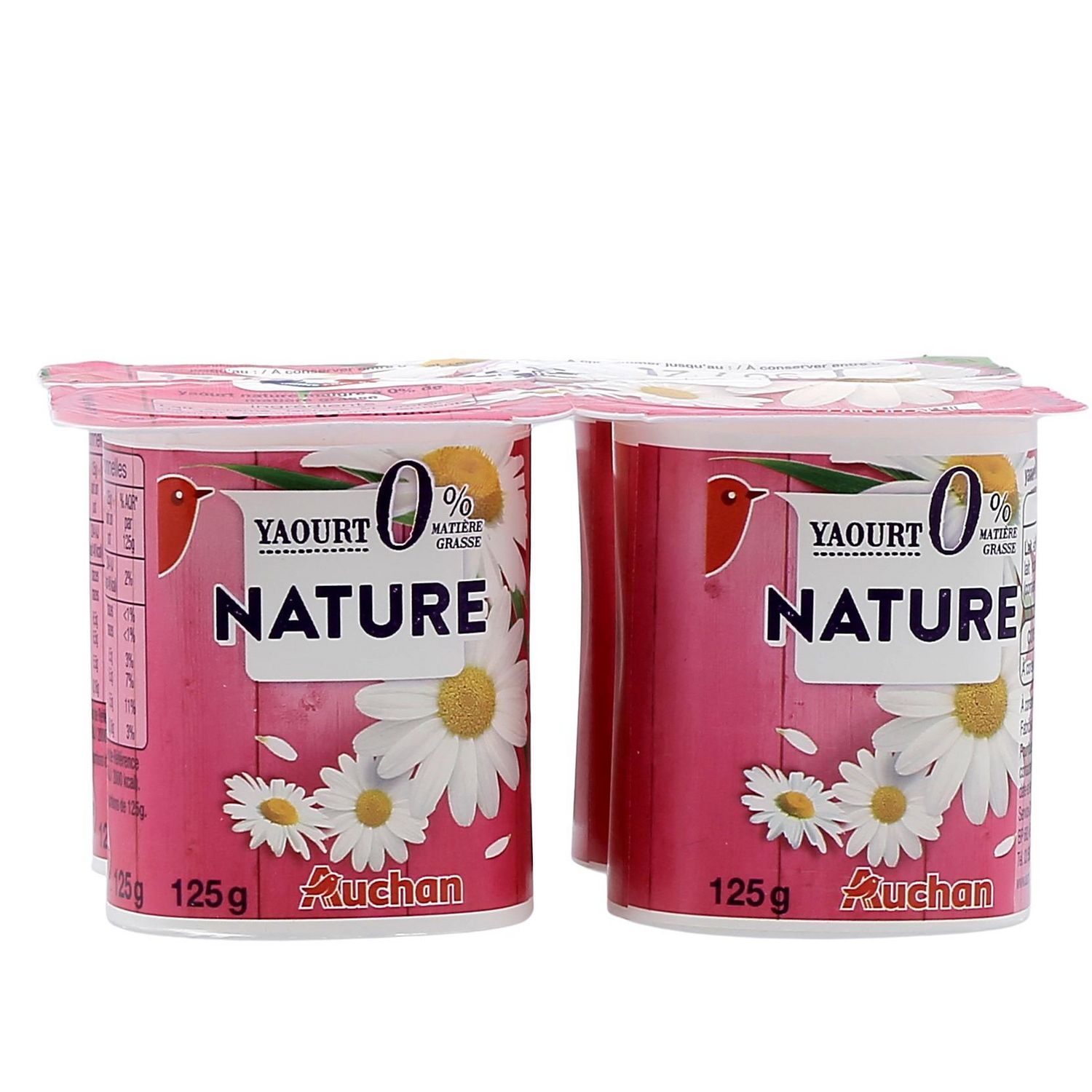 Yaourt nature 0% MG BIO, 4x125g