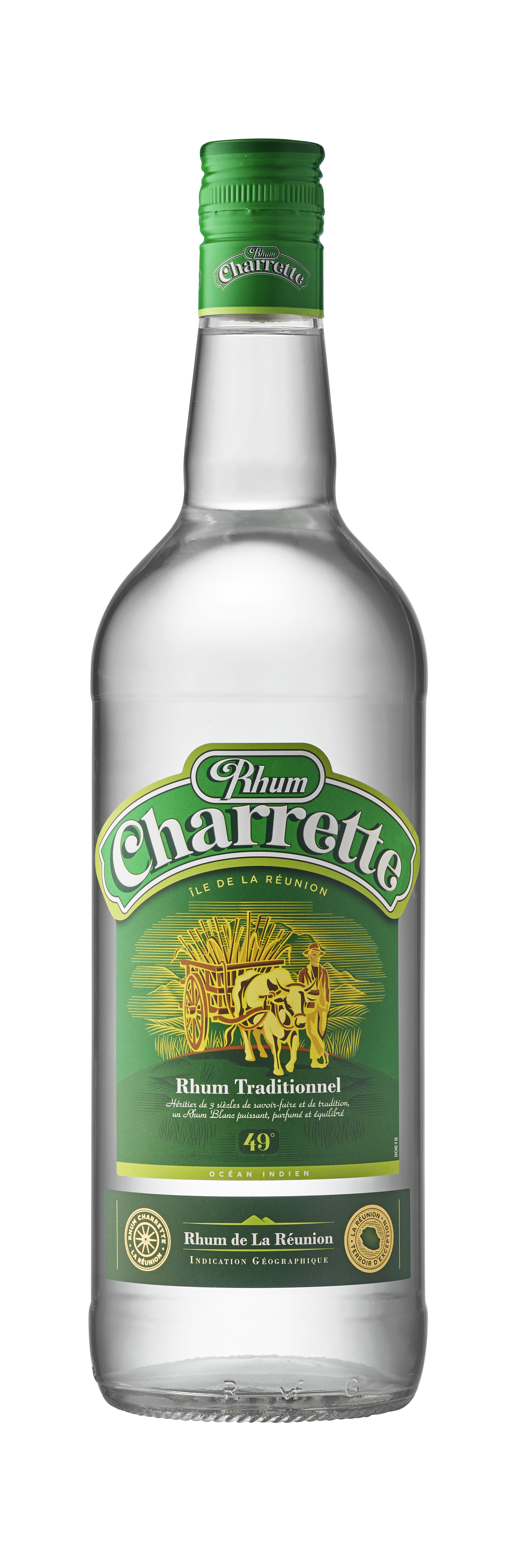 CHARRETTE Rhum blanc traditionnel de la Réunion 49% 1l pas cher 