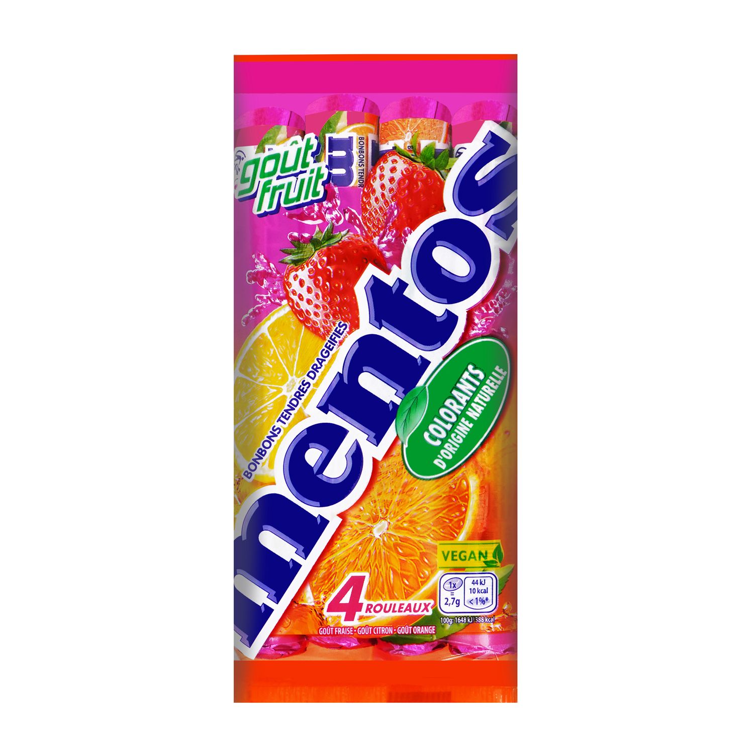 MENTOS Bonbons tendres dragéifiés à la menthe 4 pièces 152g pas cher 