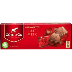 COTE D'OR Mignonnettes de chocolat au lait 24 pièces 240g pas cher 