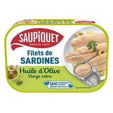 SAUPIQUET Filets de sardines sans arêtes à l'huile d'olive vierge extra 100g