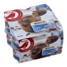 AUCHAN Mousse au chocolat au lait 8x60g