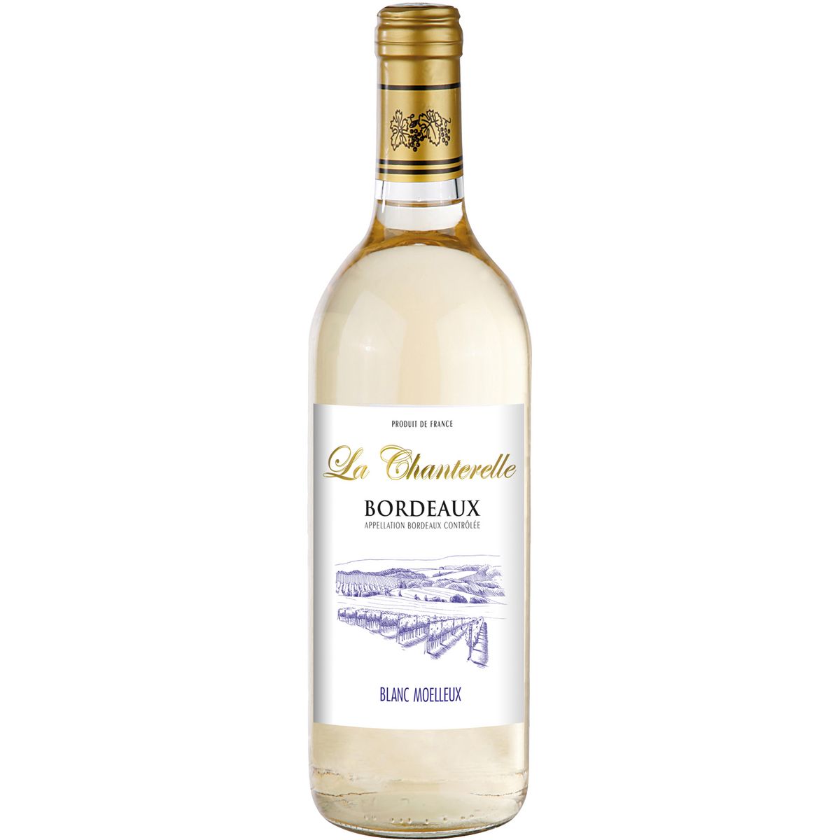 Vin blanc moelleux AOP Bordeaux Comté de Valois, bouteille de 75cl