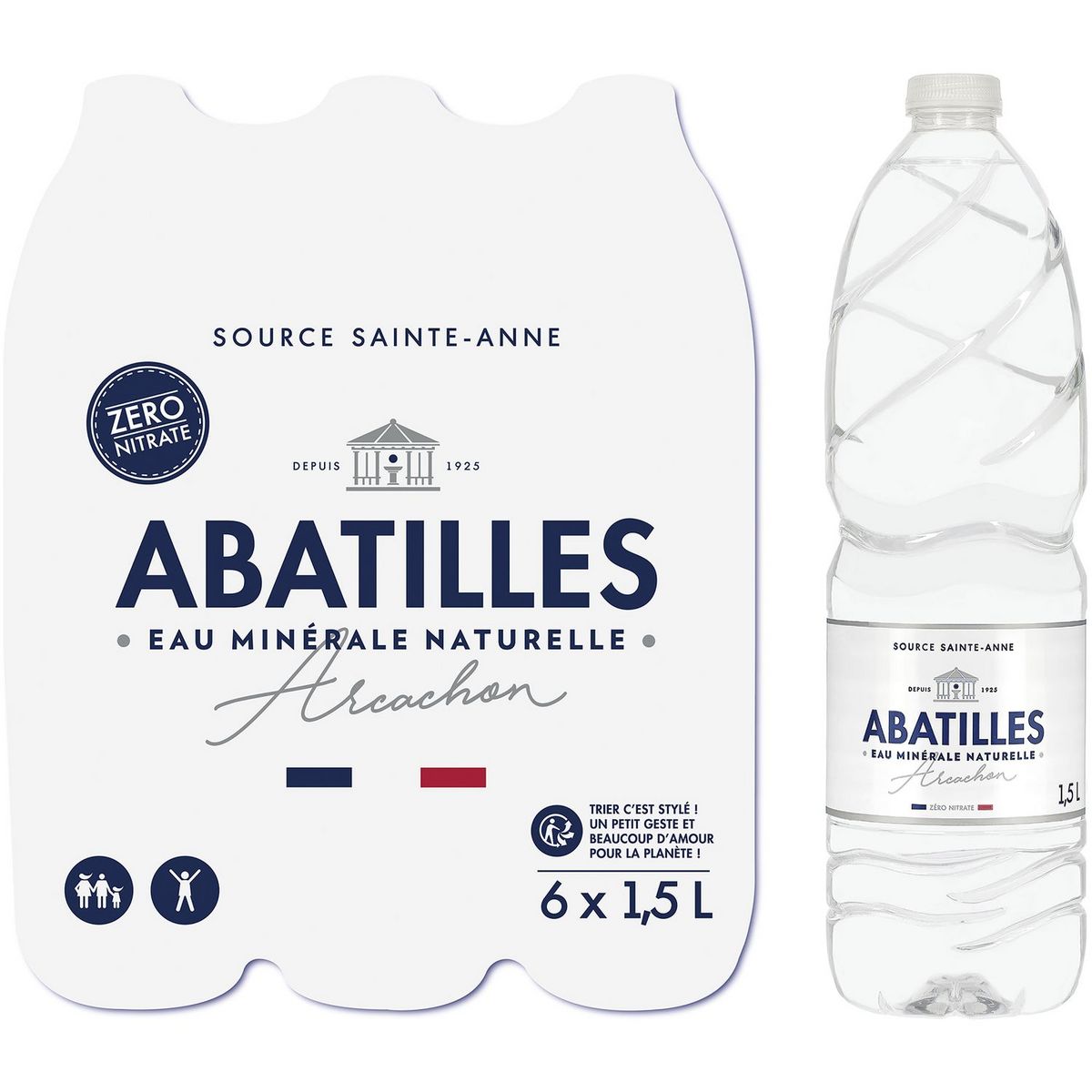 ABATILLES Eau minérale naturelle plate 6x1,5l pas cher 