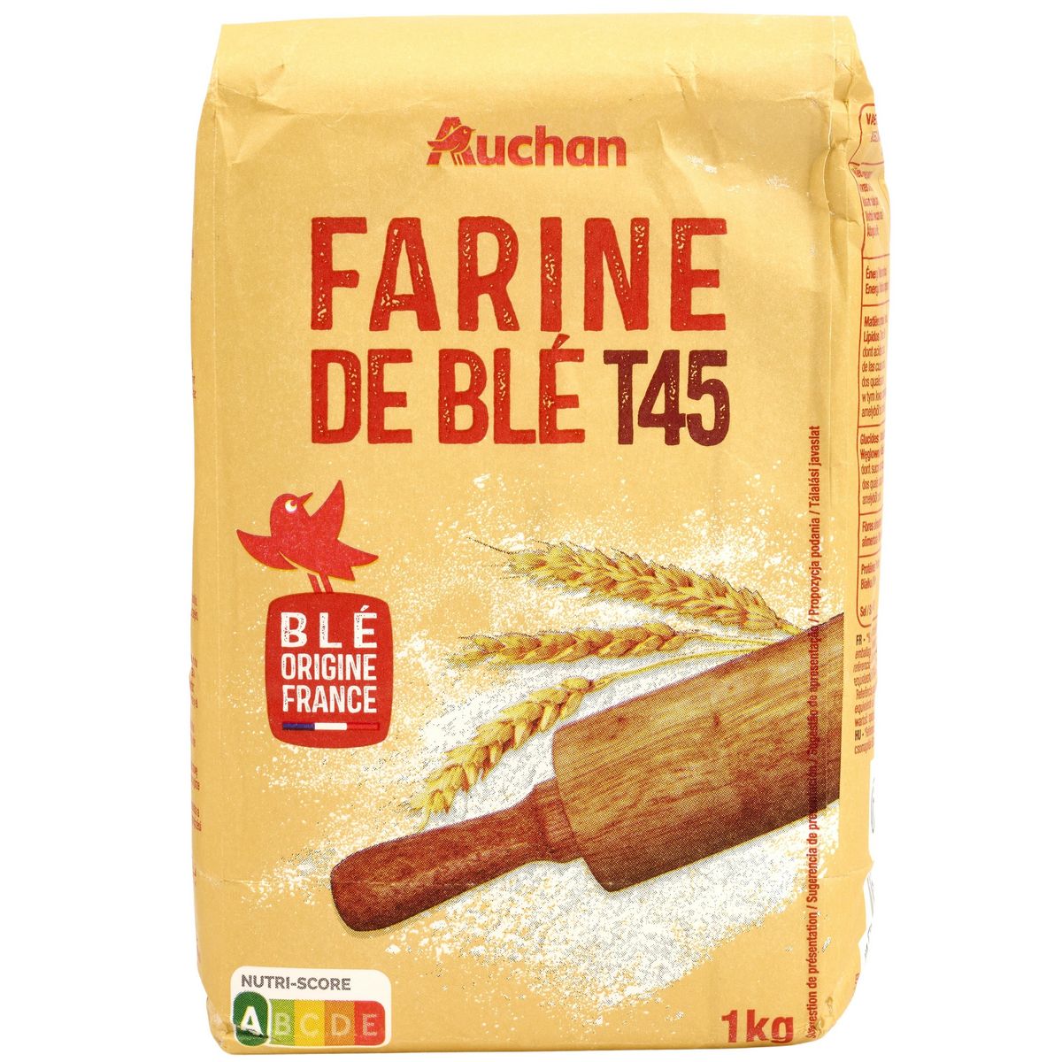 AUCHAN Farine de blé T45 1kg pas cher 