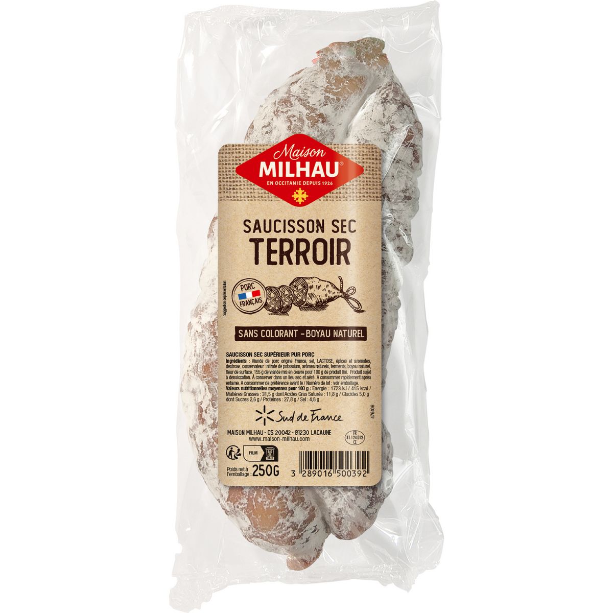 SAUCISSON SEC DE LACAUNE 250 G