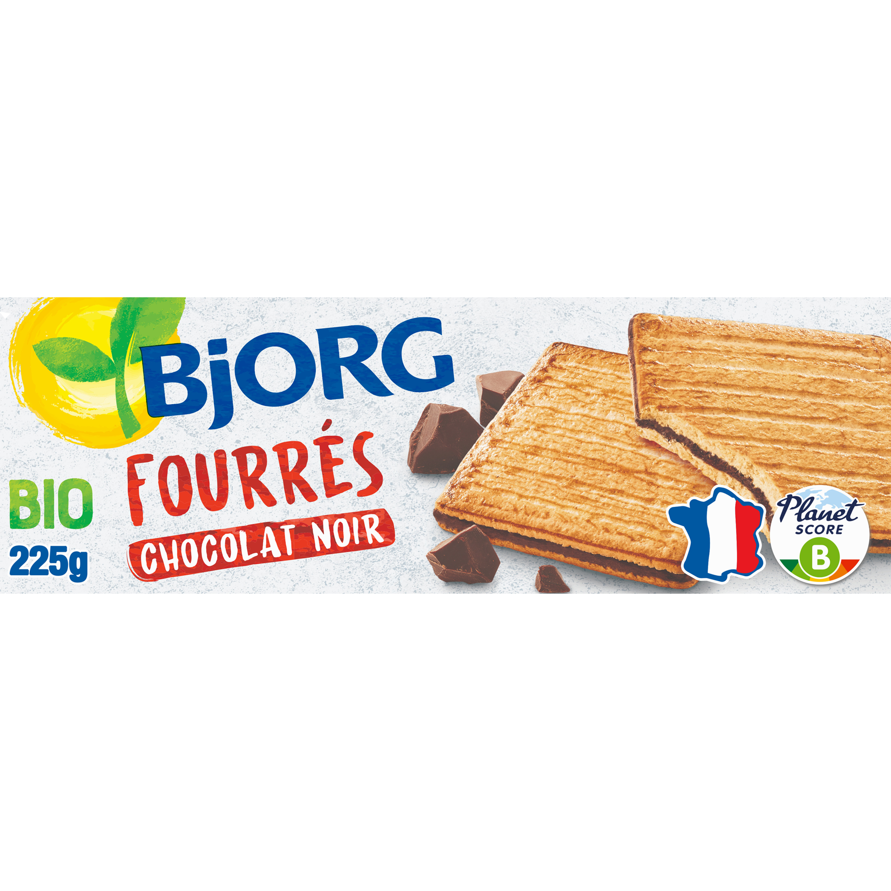 Biscuits Biscuits Fourrés chocolat noir 225g - Bjorg