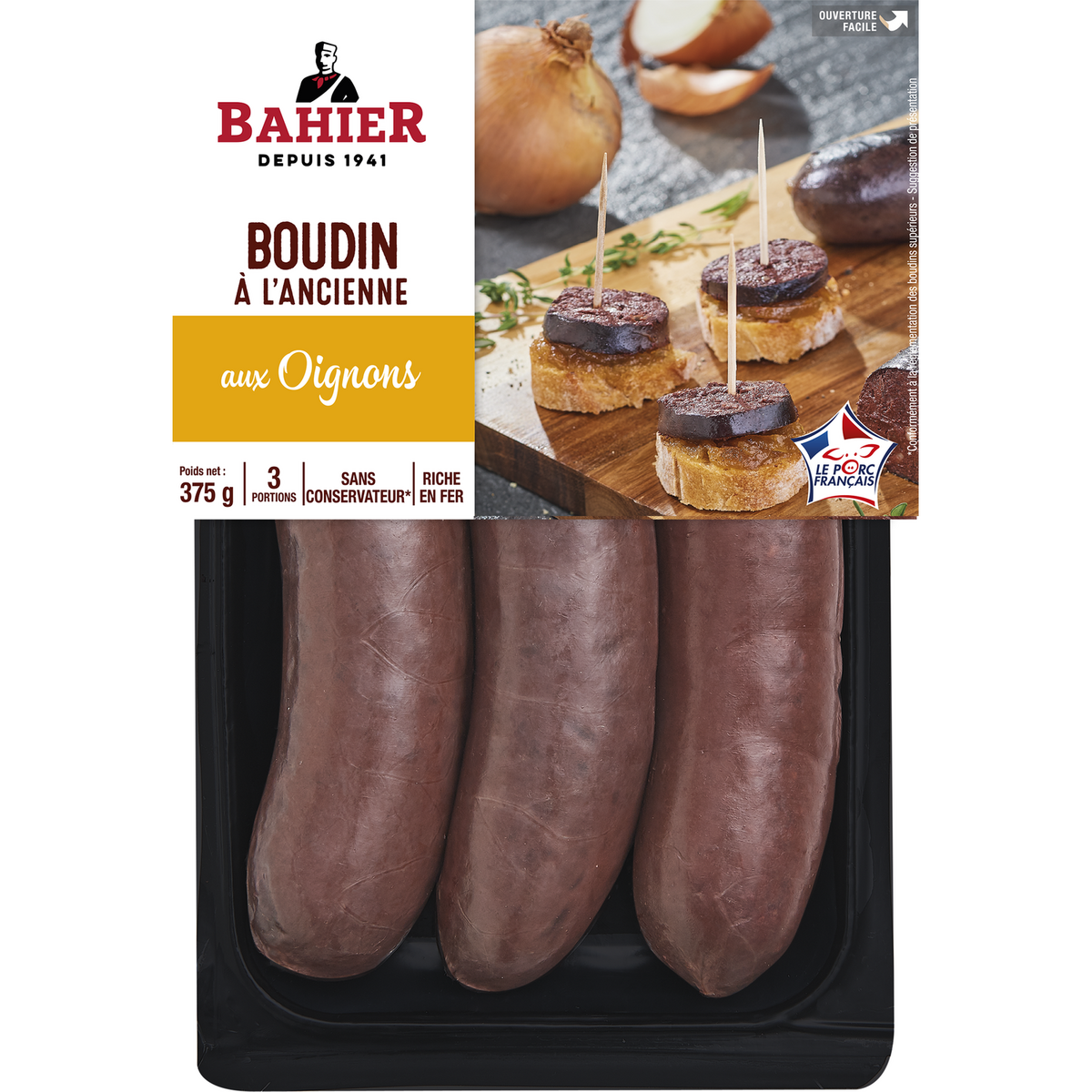 Bahier Boudins Noirs Aux Oignons Pi Ces G Pas Cher Auchan Fr