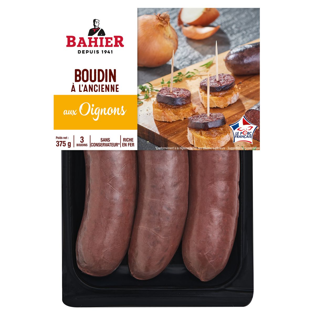 Bahier Boudins Noirs Aux Oignons Pi Ces G Pas Cher Auchan Fr