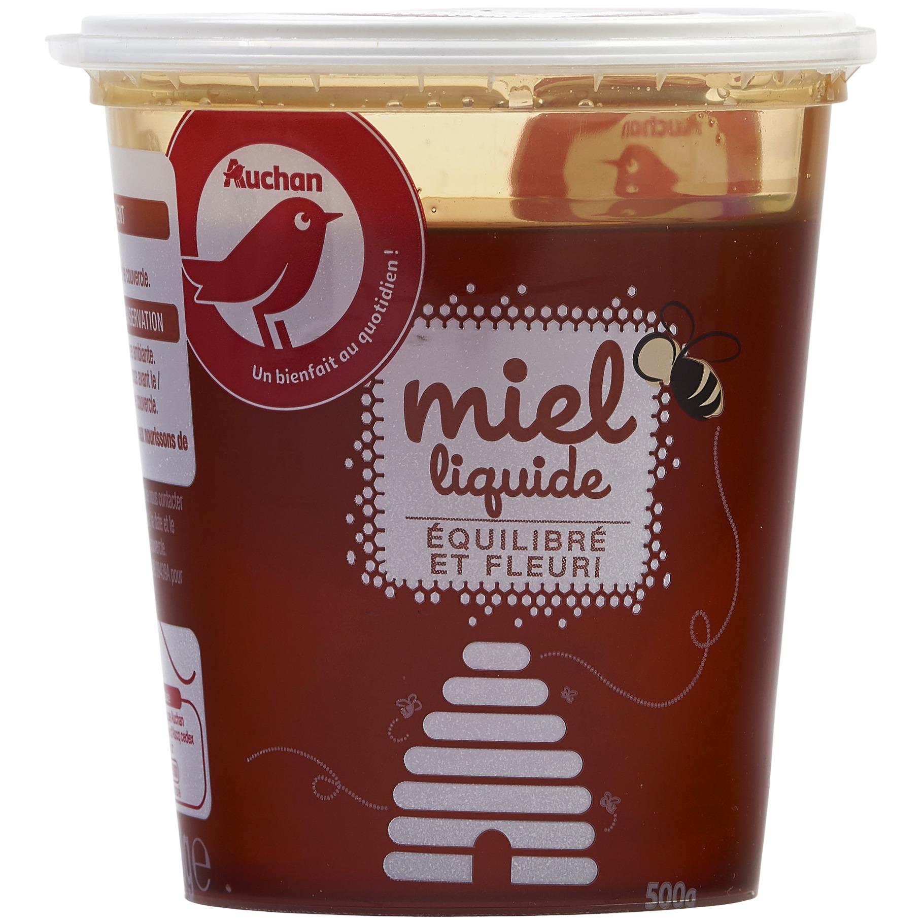 AUCHAN BIO Miel liquide en flacon doseur 250g pas cher 