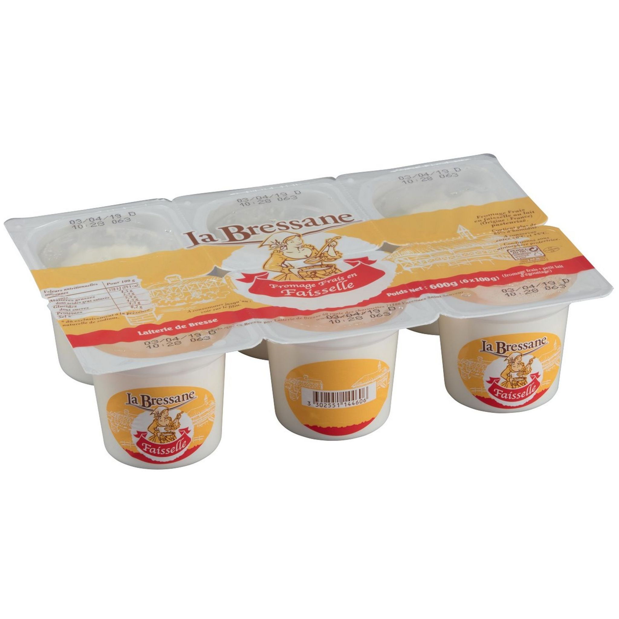 Le fromage blanc faisselle 6x100g