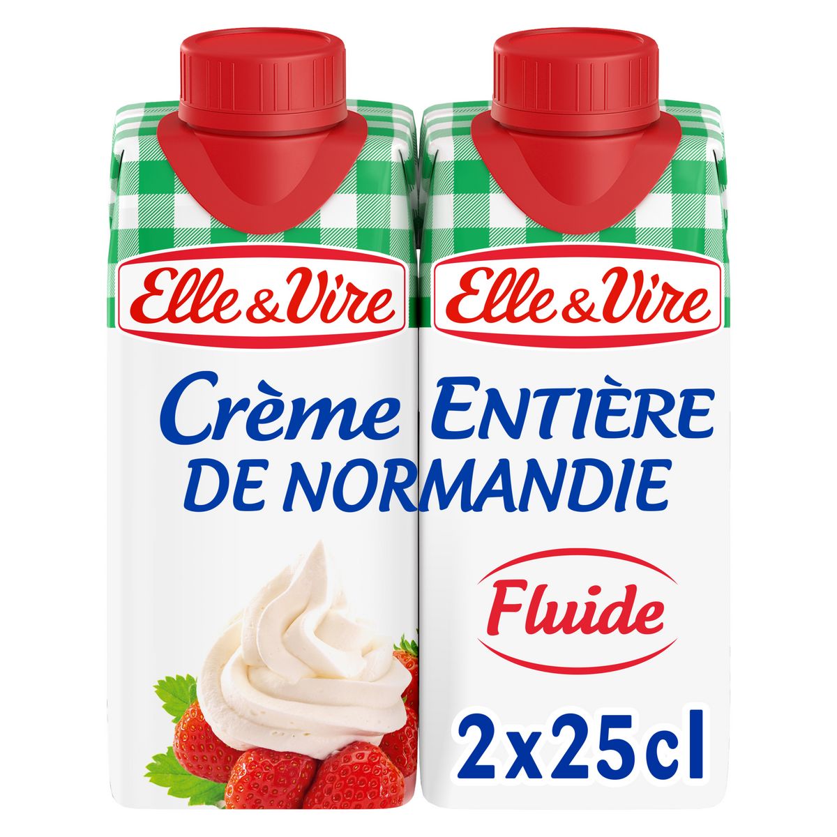 ELLE & VIRE Crème fluide entière 30%MG UHT 2x25cl
