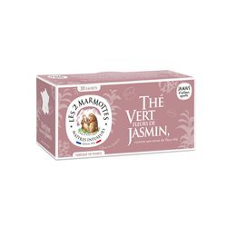 Thé vert jasmin 100% Bio  Infusions & Thé Les 2 Marmottes : Fleur'Thé  Jasmin