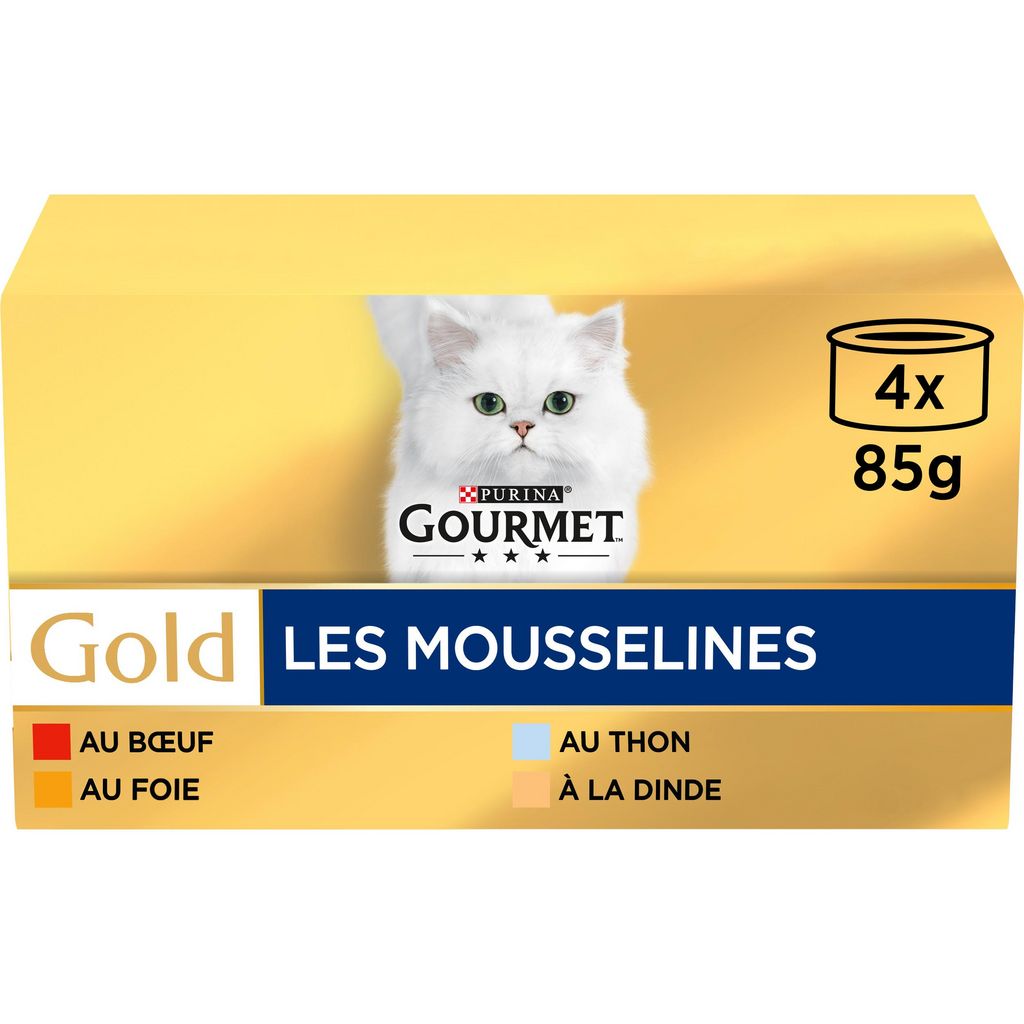 GOURMET GOLD Les Mousselines - 96 x 85 g - Boîtes pour chat adulte -  Cdiscount