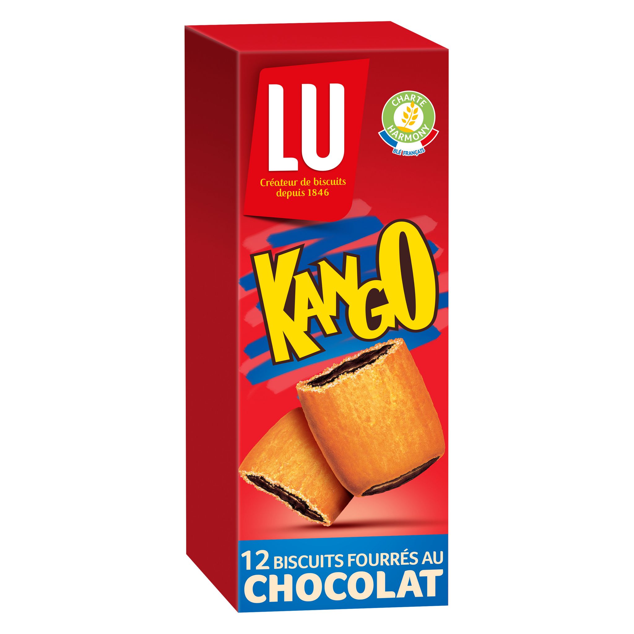 LU Kango biscuits fourrés au chocolat 12 biscuits 225g pas cher