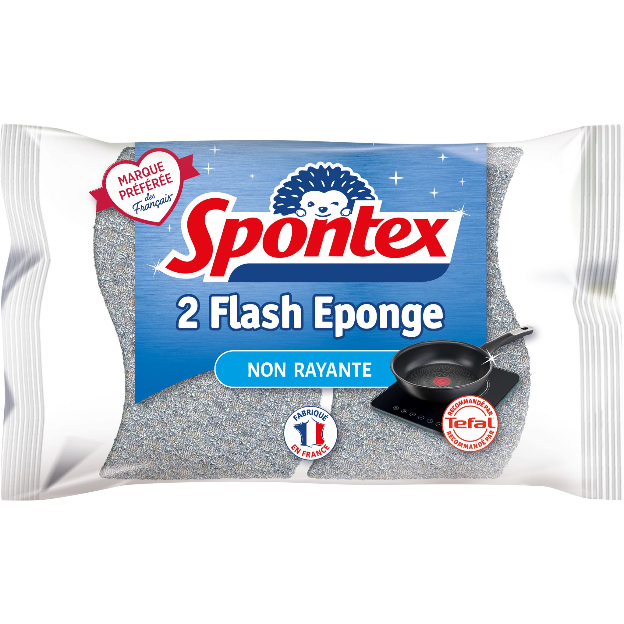 SPONTEX Flash éponge spécial plaques et poêles 2 éponges pas cher