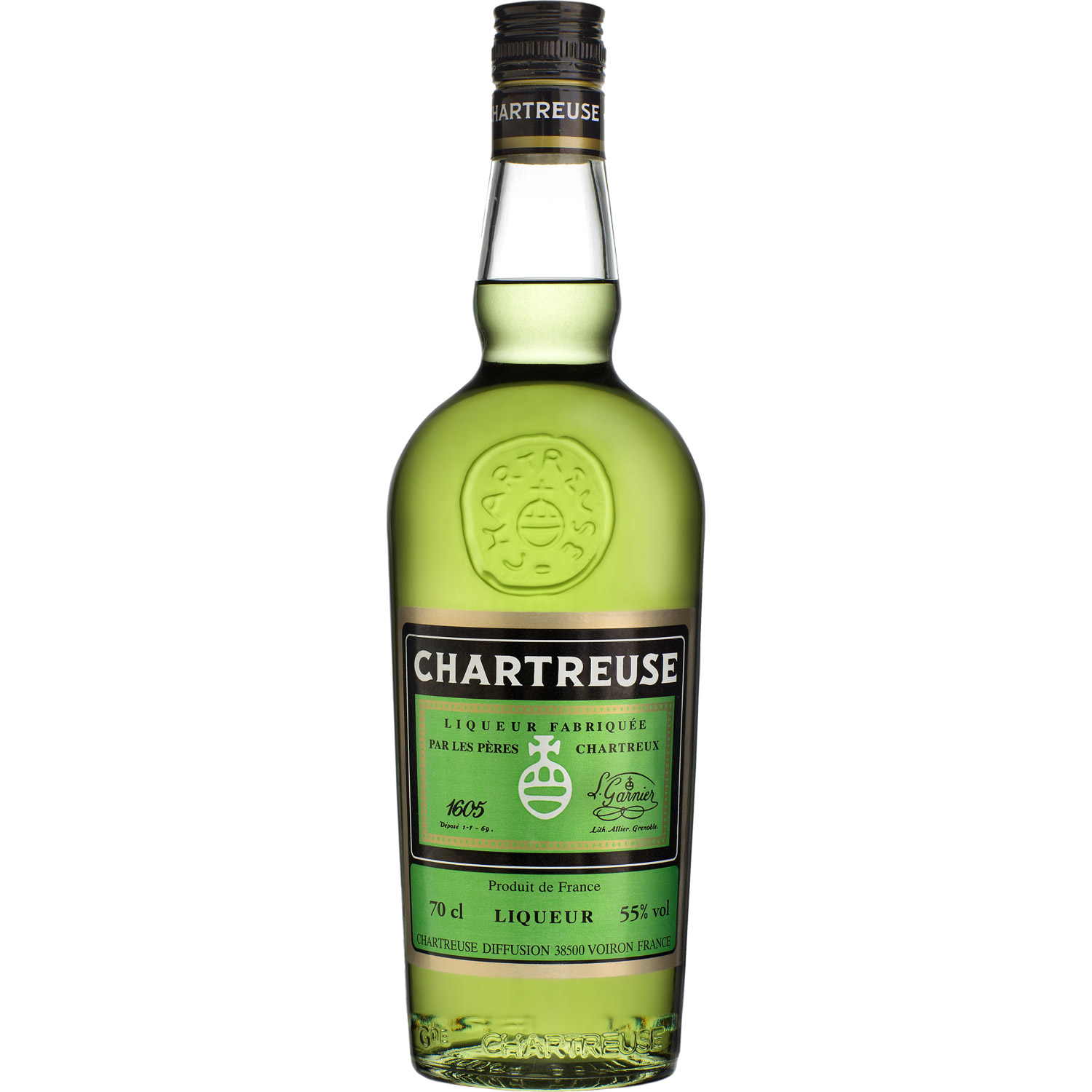 CHARTREUSE Liqueur Chartreuse verte 55% 70cl pas cher 