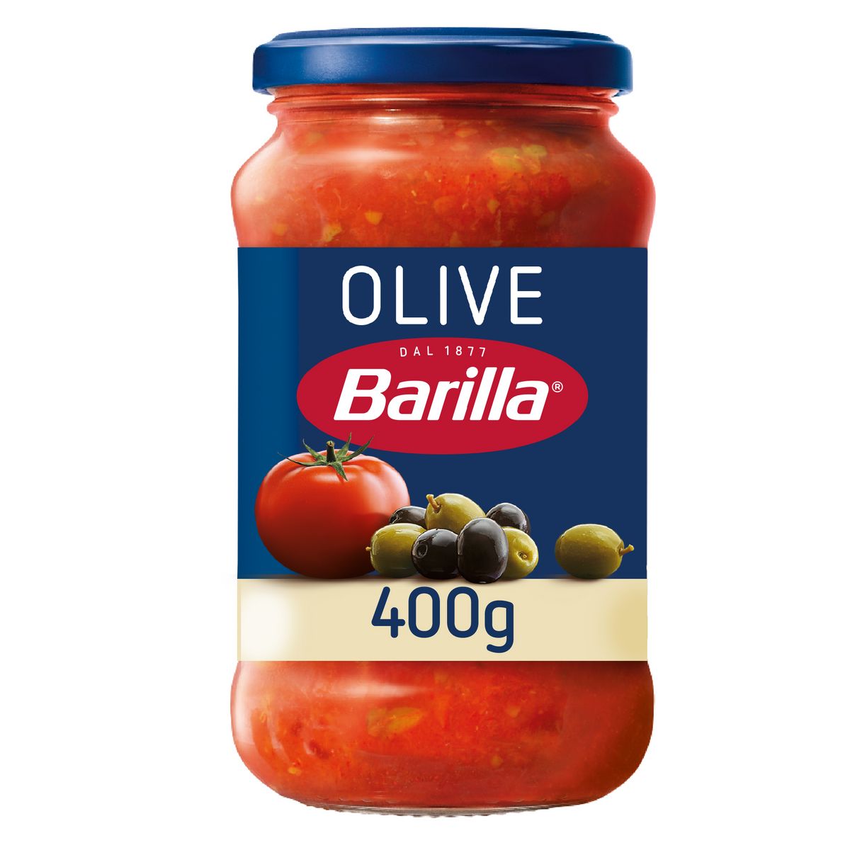 BARILLA Sauce tomate aux olives en bocal 400g