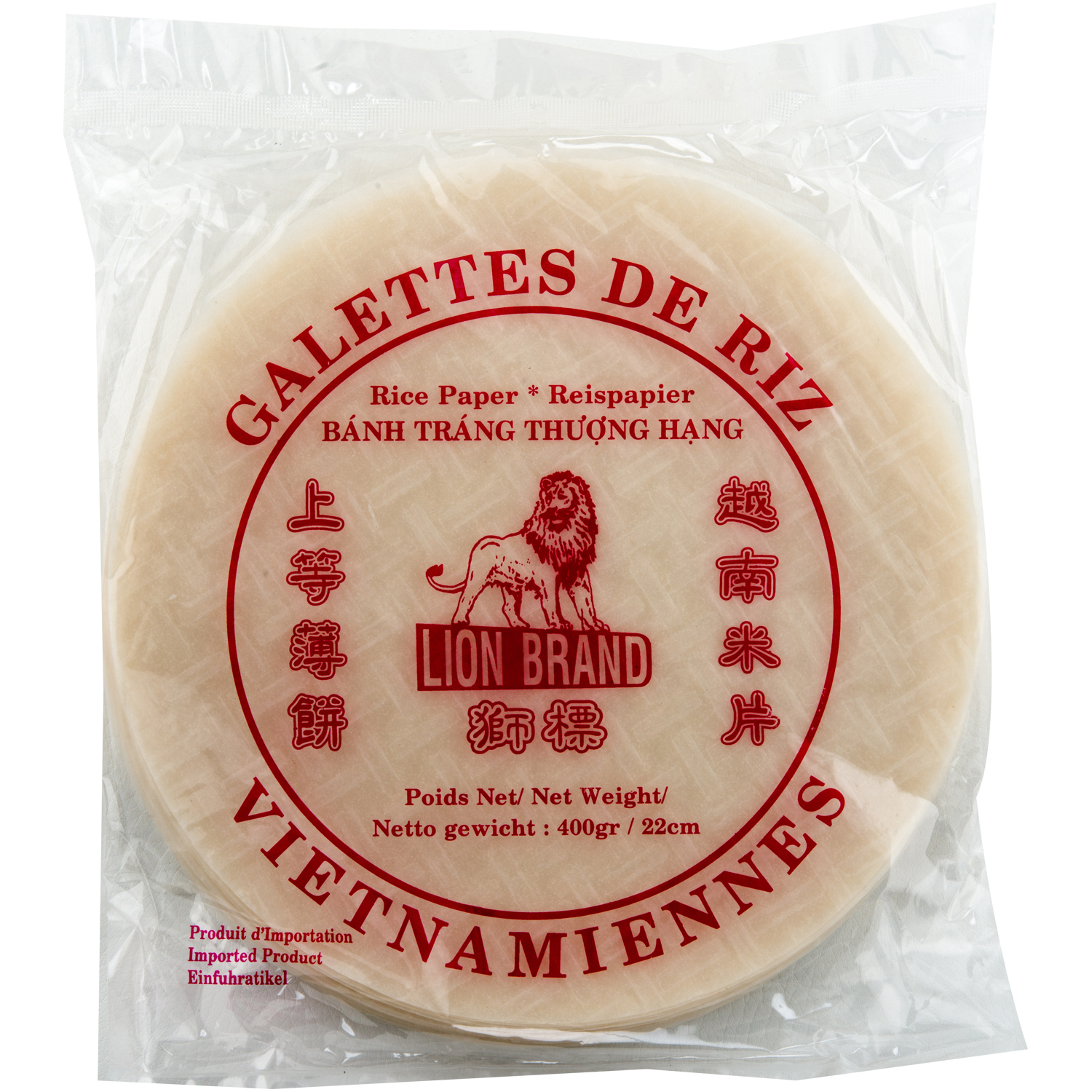 LION BRAND Galettes de riz vietnamiennes 400g pas cher 