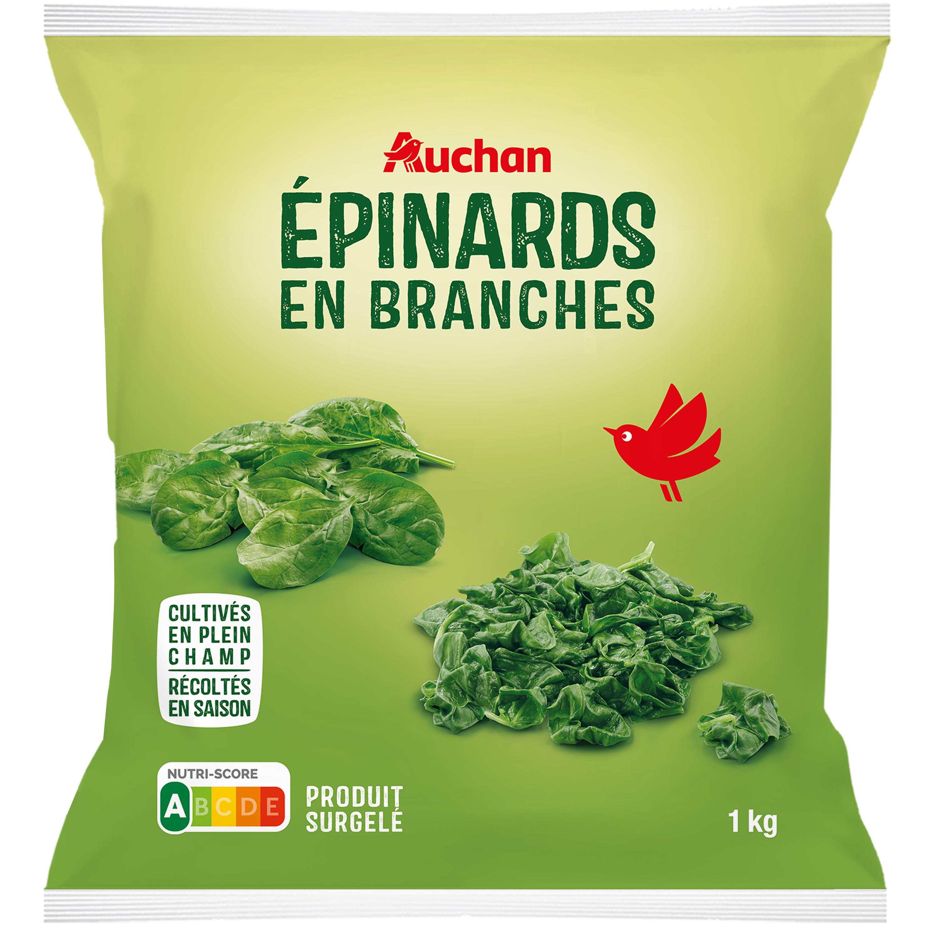 AUCHAN Epinards hachés à la crème 4 portions 600g pas cher 