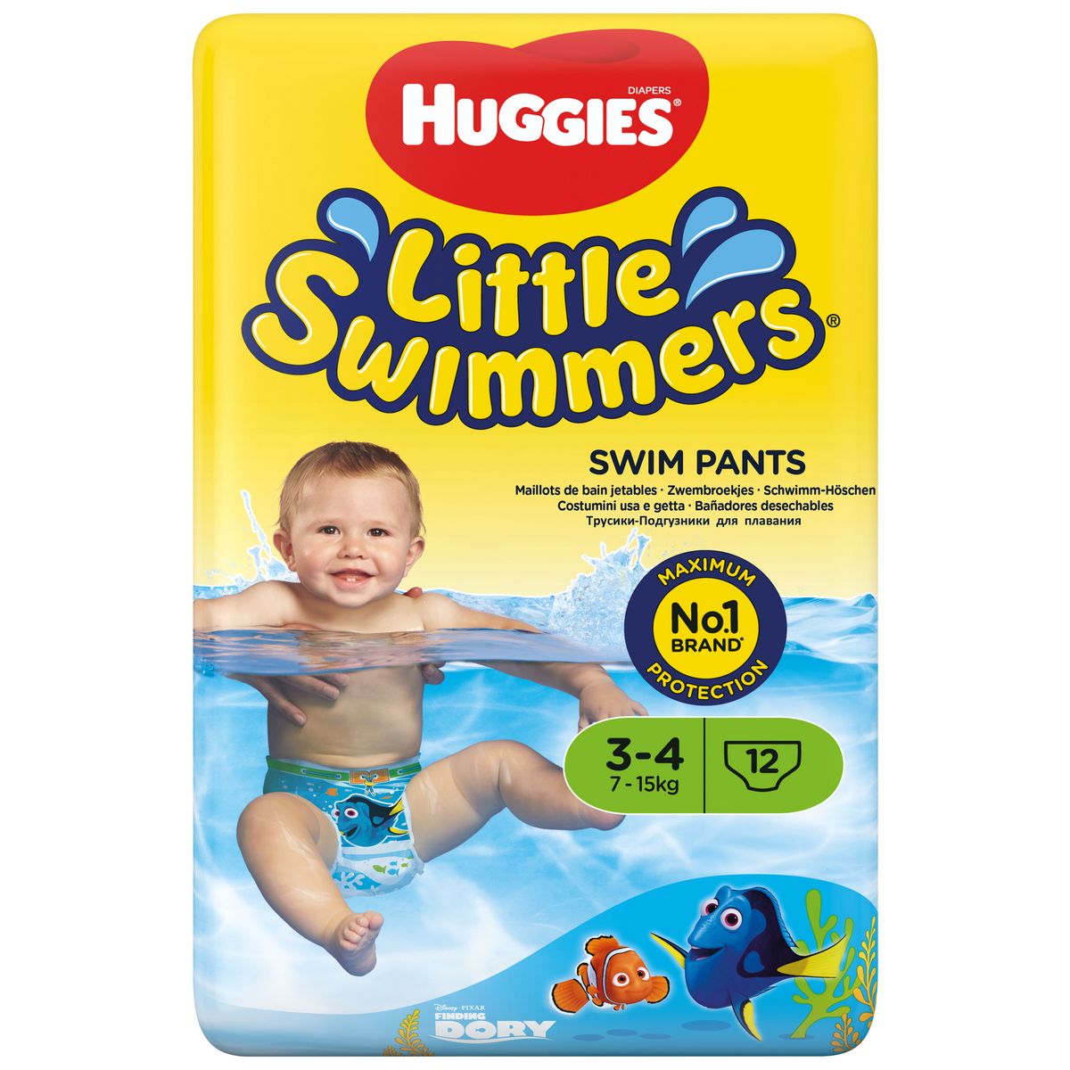 Huggies Couche bébé piscine Aquatic jetable taille 2 a 3 ans (3Kg => 8Kg)