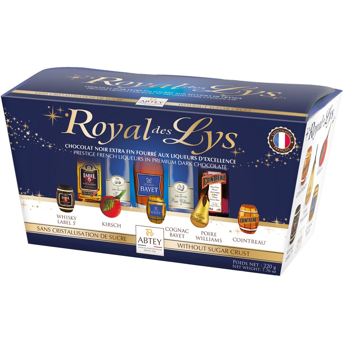 Royal des Lys assortiment de chocolat noir aux liqueurs d'excellence 17