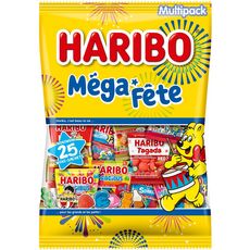 HARIBO Méga Fête Assortiment de bonbons mini sachets 26 sachets 1kg