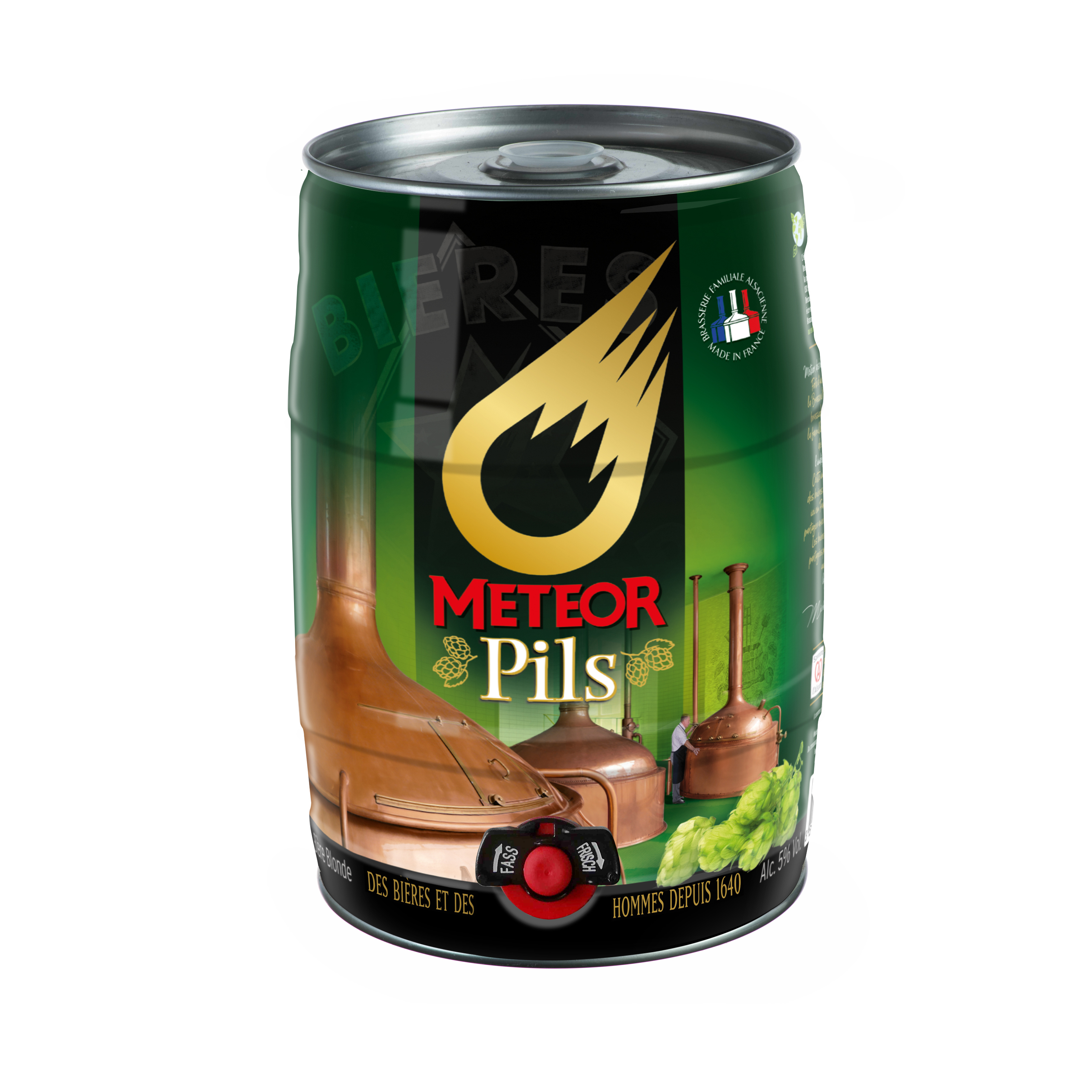 METEOR Bière de Noël alsacienne 5,8% mini fût pression 5l pas cher 