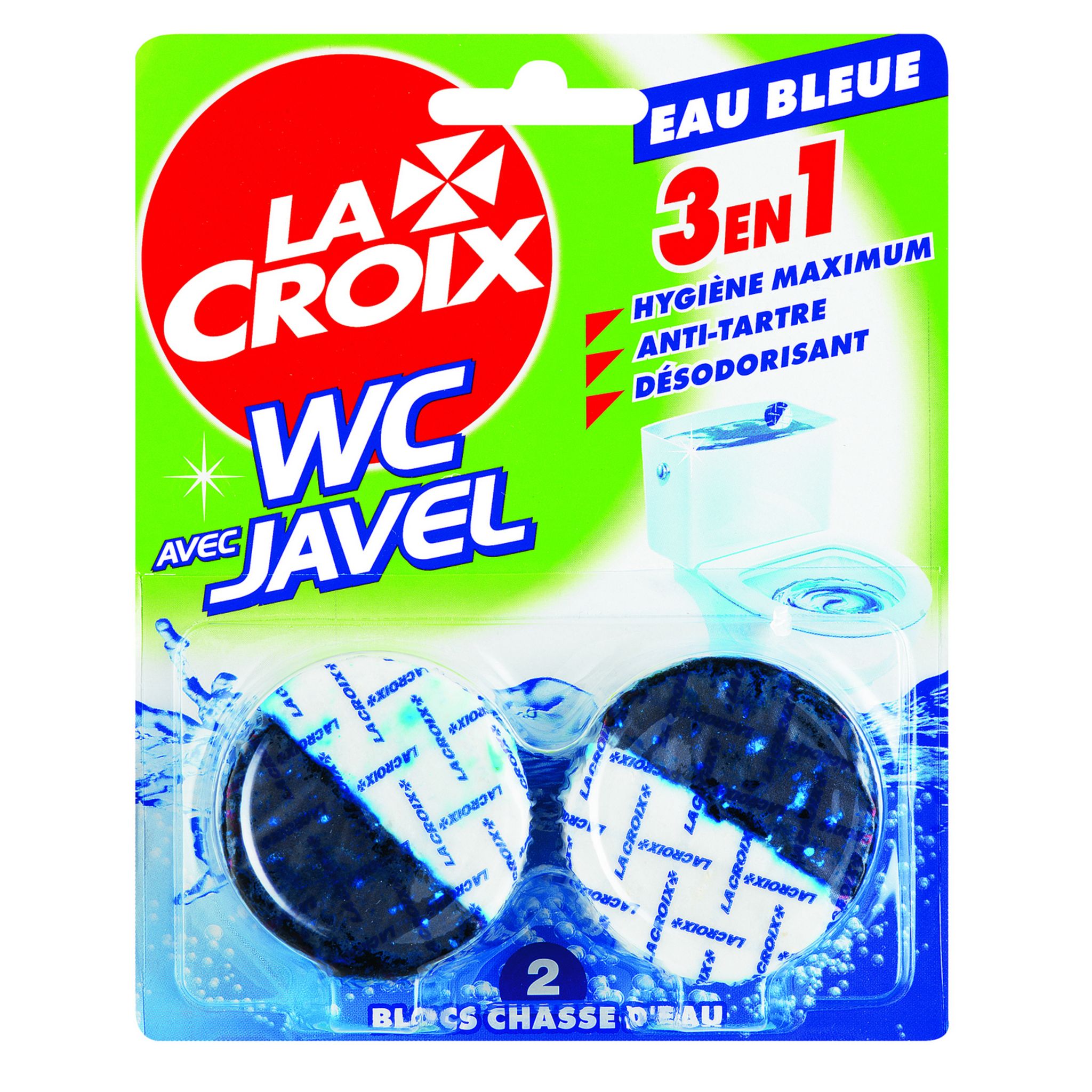 AUCHAN Blocs chasse d'eau eau bleue 2 blocs pas cher 