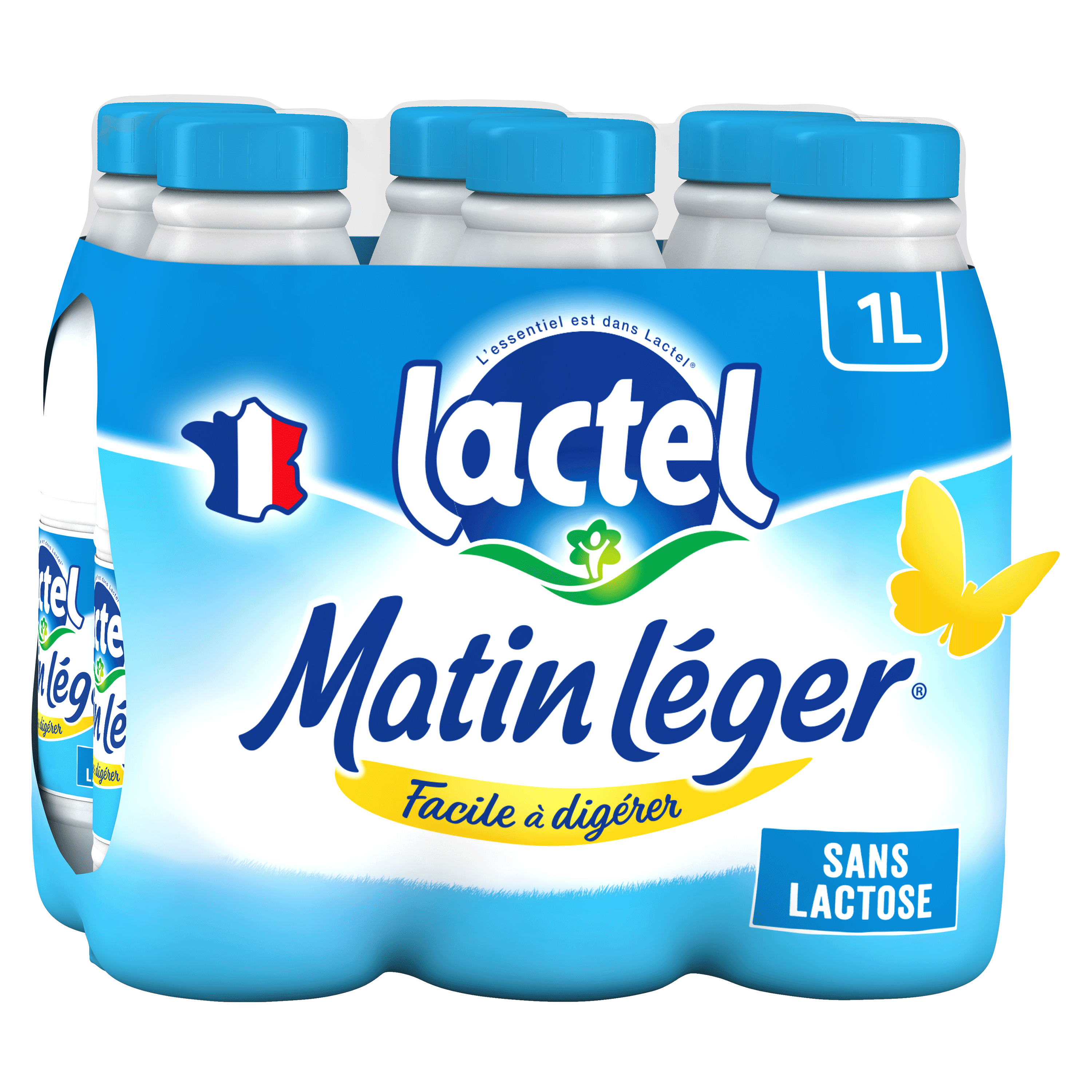 AUCHAN Lait demi-écrémé sans lactose UHT 1L pas cher 