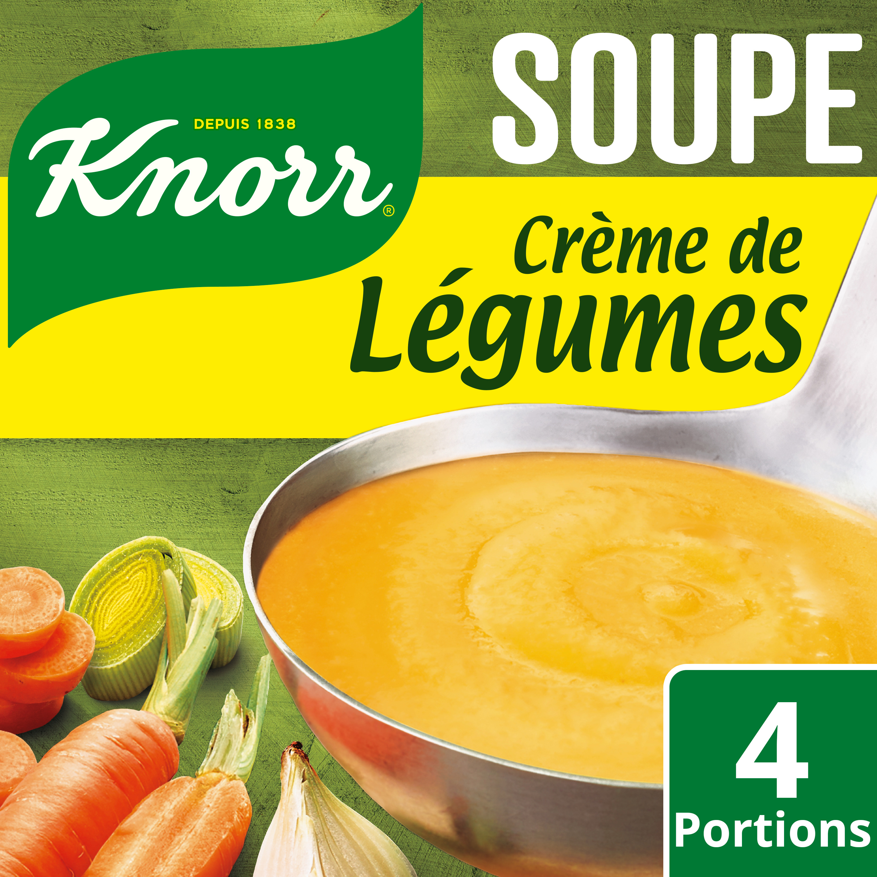 KNORR Soupe déshydraté crème de légumes 4 parts 112g pas cher