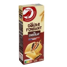 AUCHAN Goûters fondants fourrés au chocolat 12 biscuits 225g