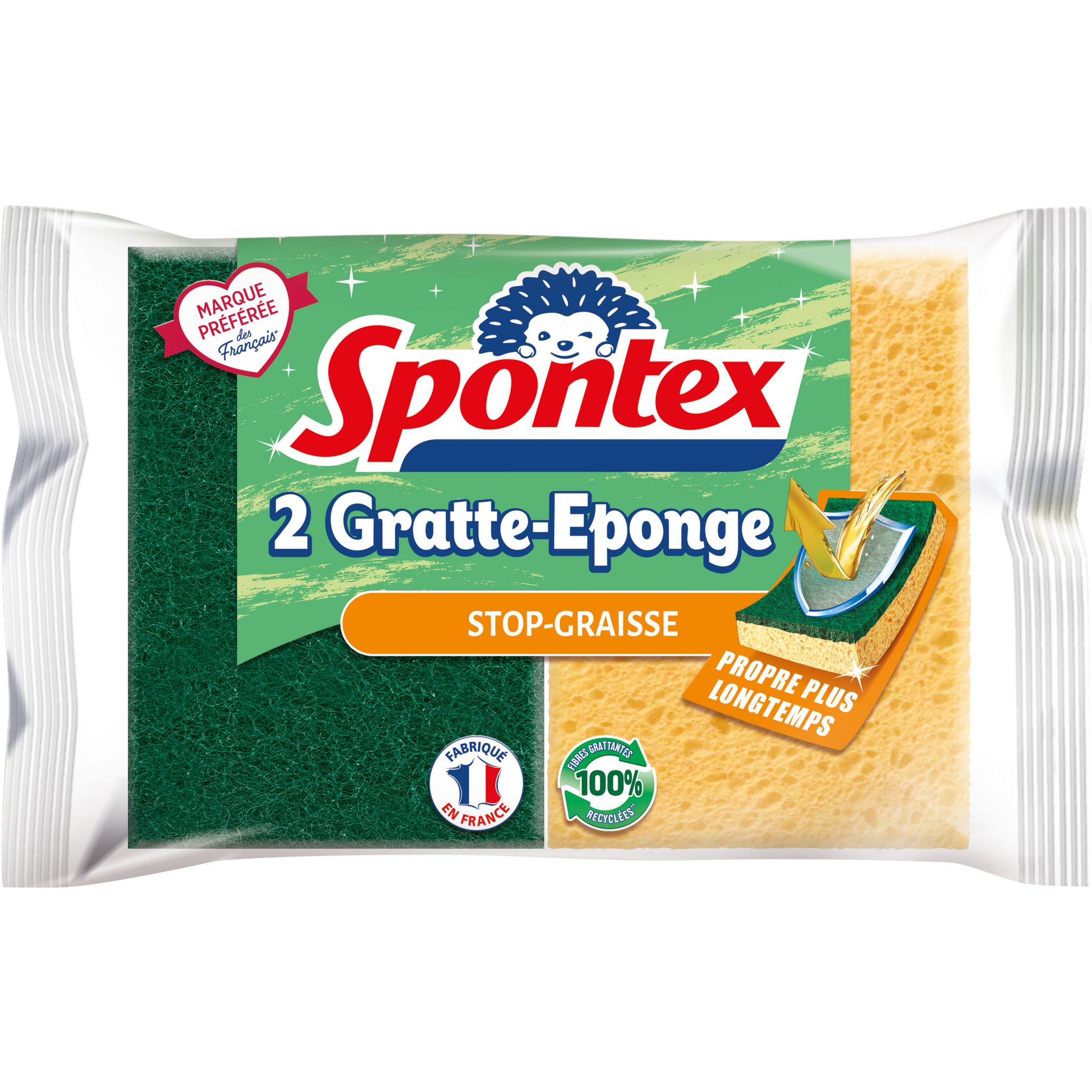 0€22 sur SPONTEX Lot de 12 packs de 2 Gratte-Eponge Stop-Graisse