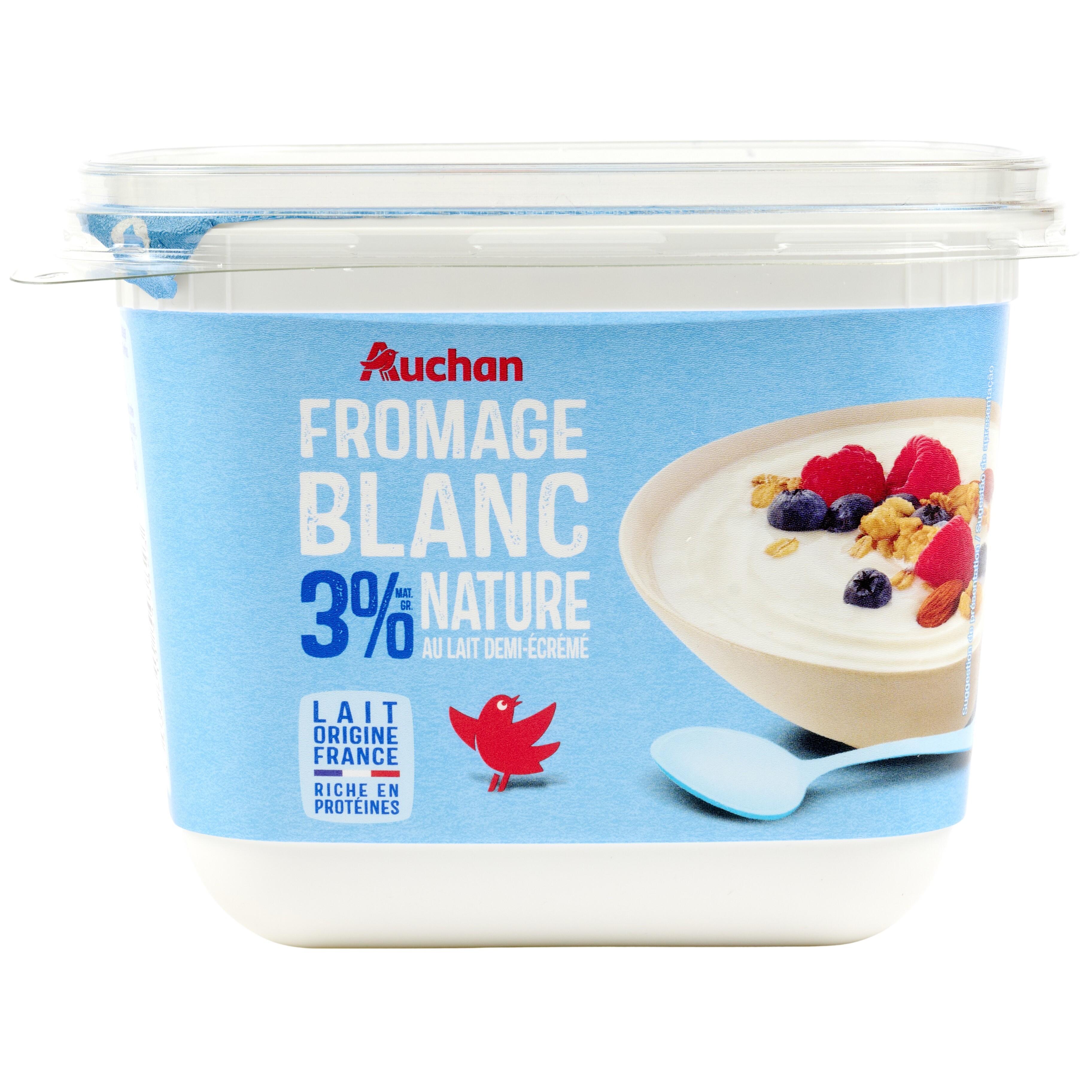 AUCHAN Fromage blanc 3,2% MG 1kg pas cher 