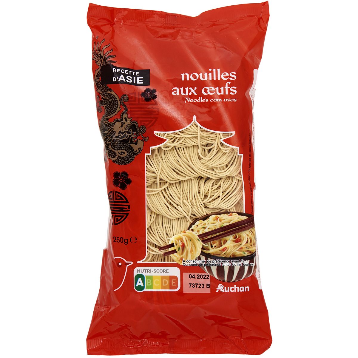 AUCHAN Nouilles chinoises aux œufs 3 personnes 250g pas cher - Auchan.fr