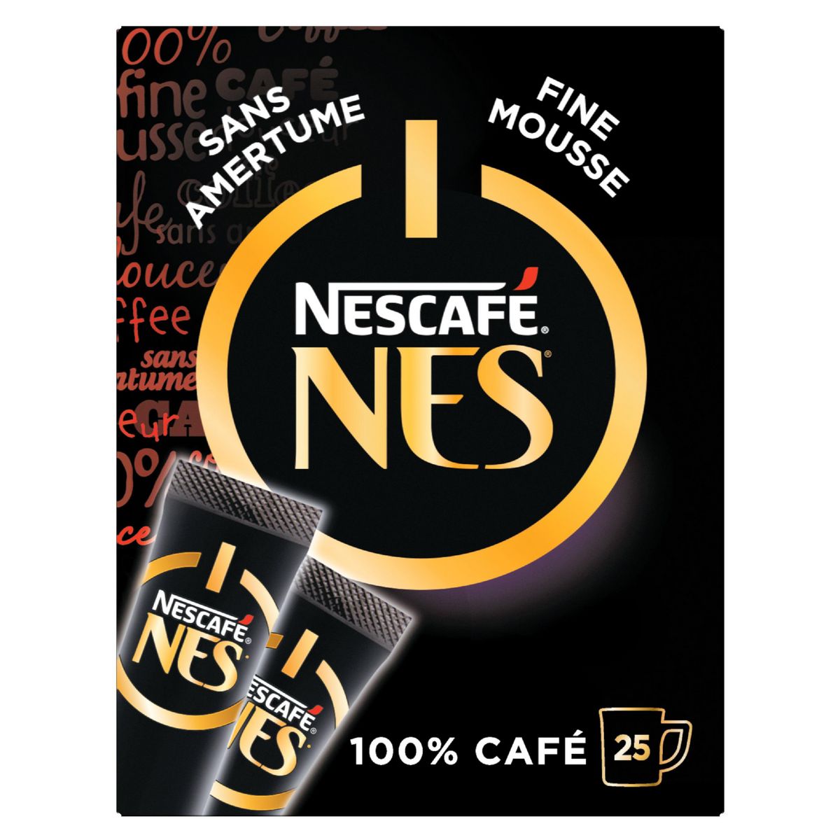 NESCAFE Nes café soluble en stick sans amertume 25 sticks 50g pas cher 