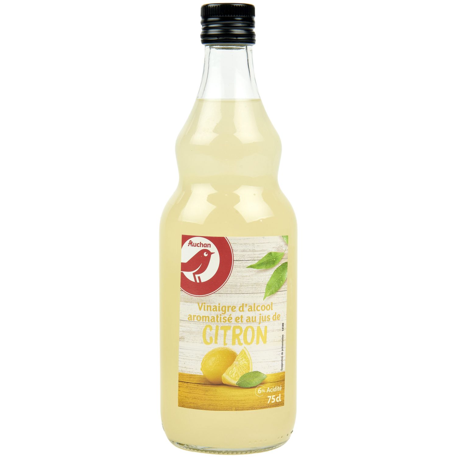 Vinaigre d'alcool au jus de citron 6°, U (75 cl)