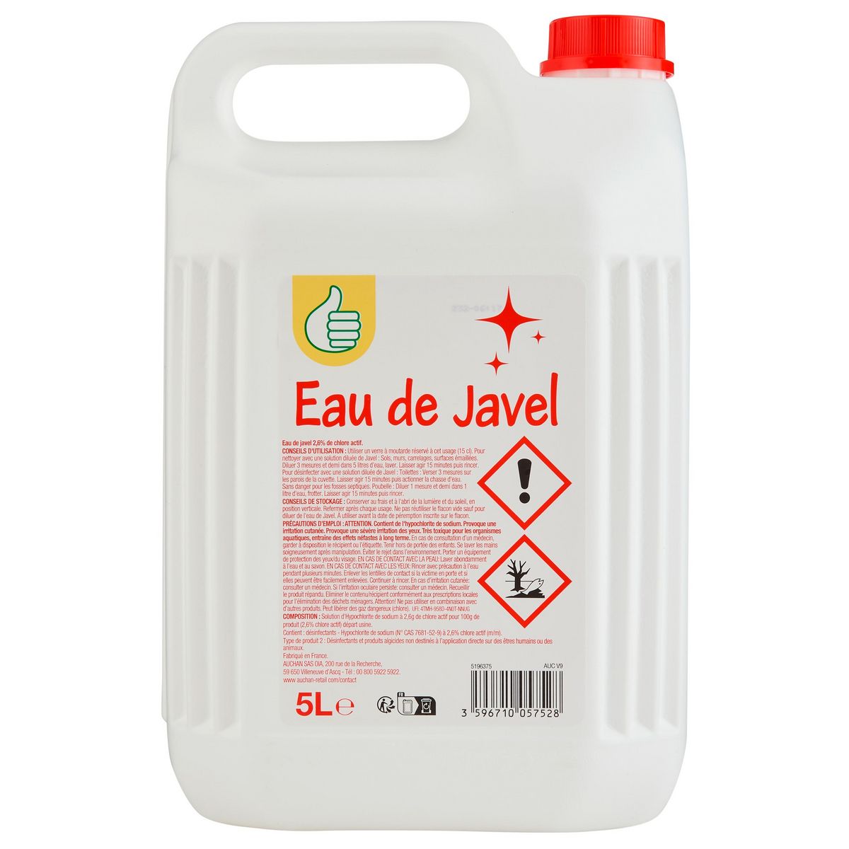 Eau De Javel 5L - Entretien et Nettoyage - Prix