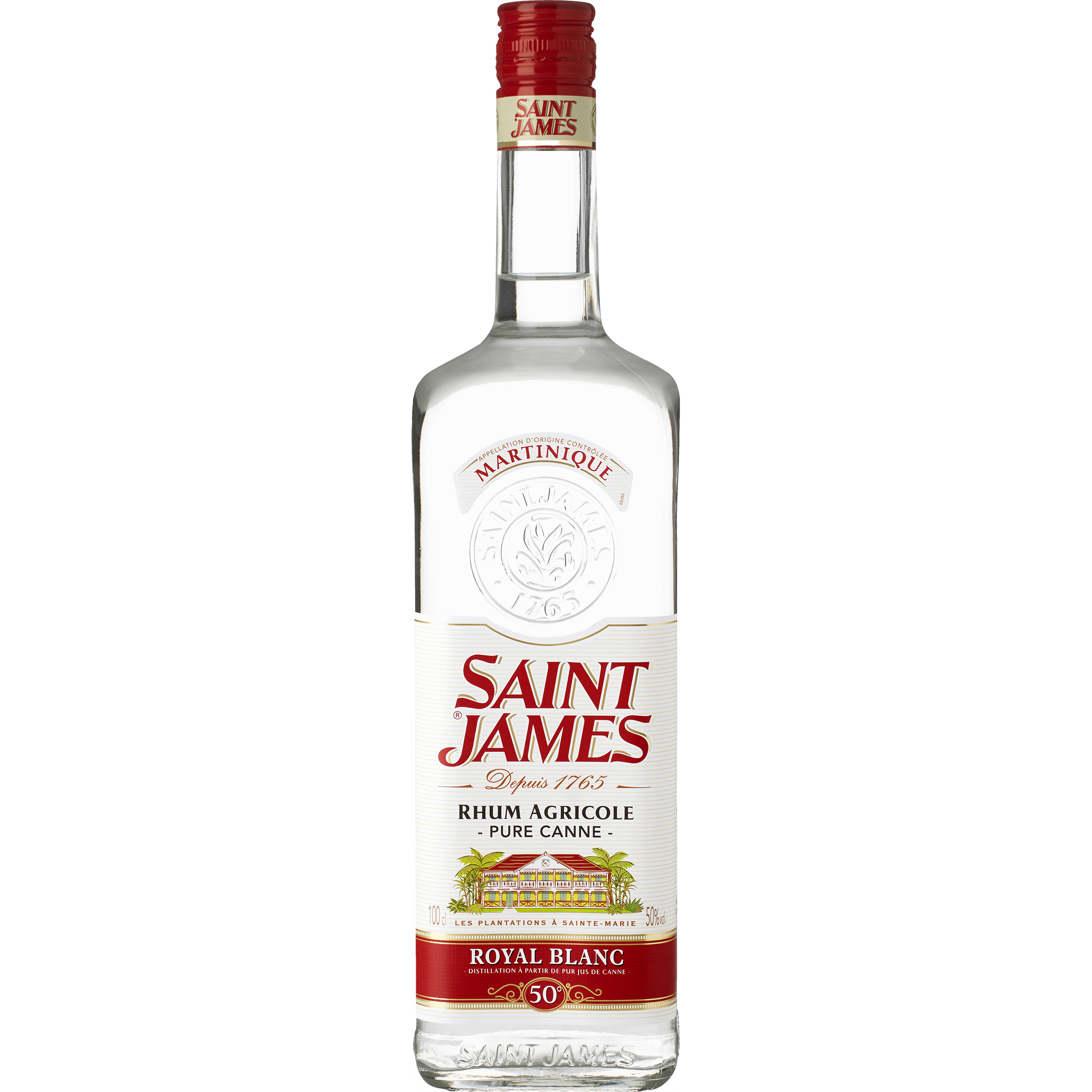 Rhum blanc agricole impérial SAINT JAMES : la bouteille de 70cL à