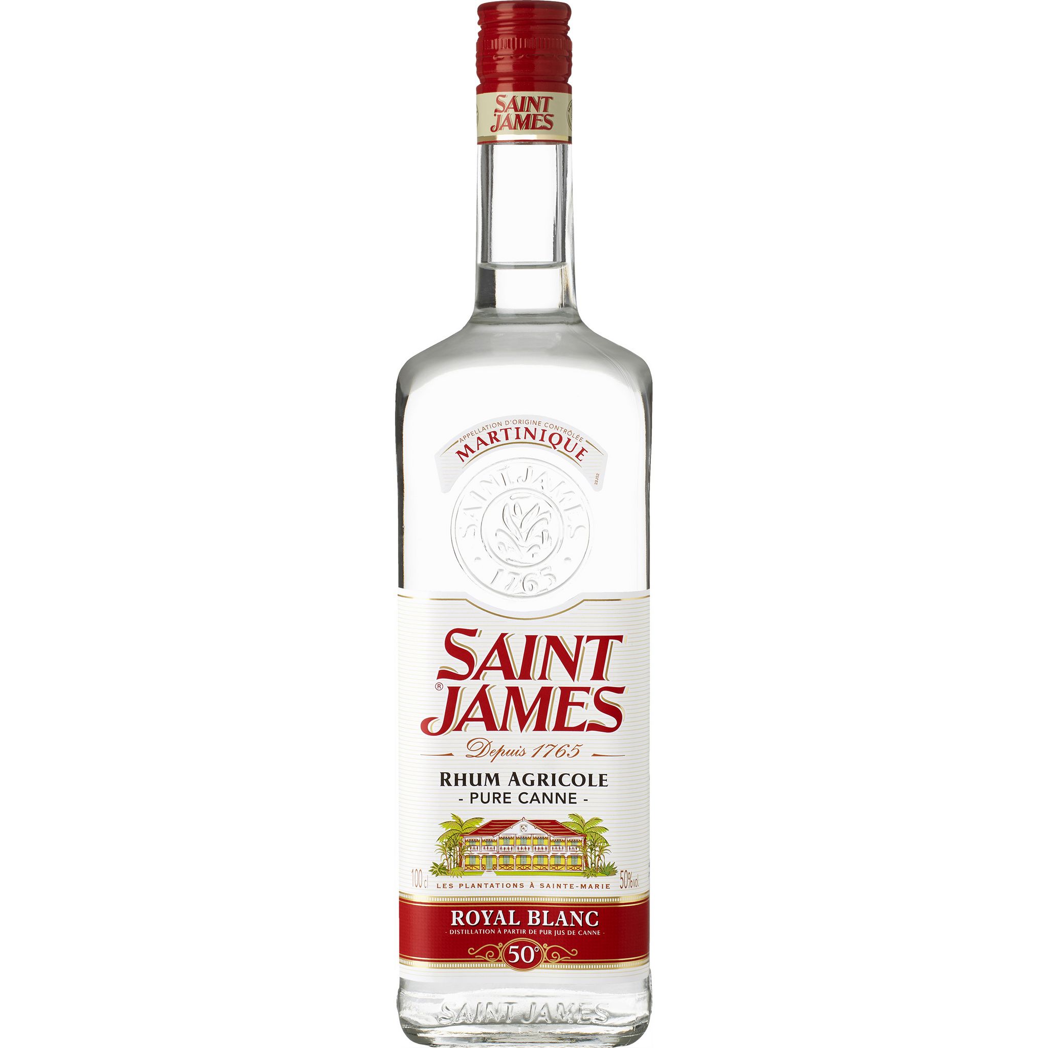 Livraison Rhum blanc AOC. Saint James . Fleur de canne . 70cl . 50 cl